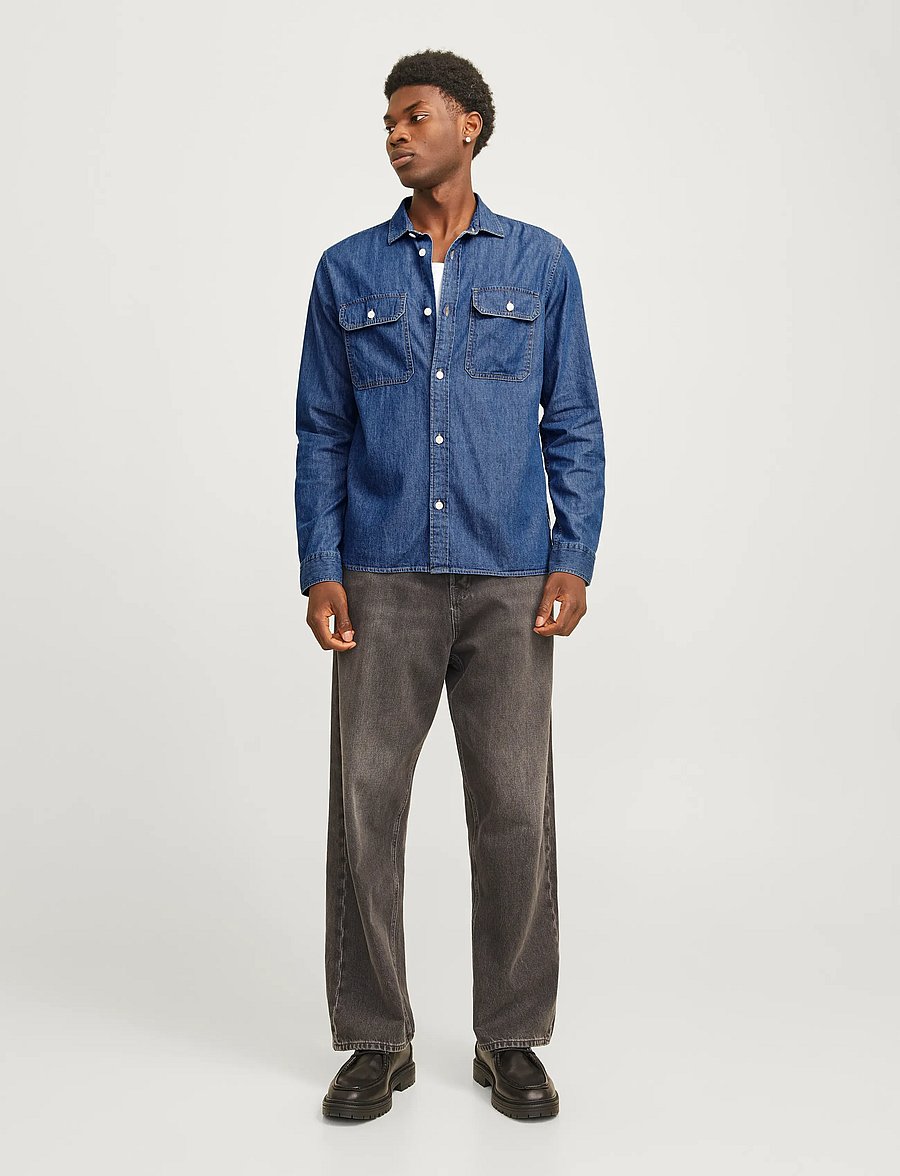 Jack & Jones - JJETRAVIS SHIRT LS NOOS - jeanshemden - medium blue denim - 3