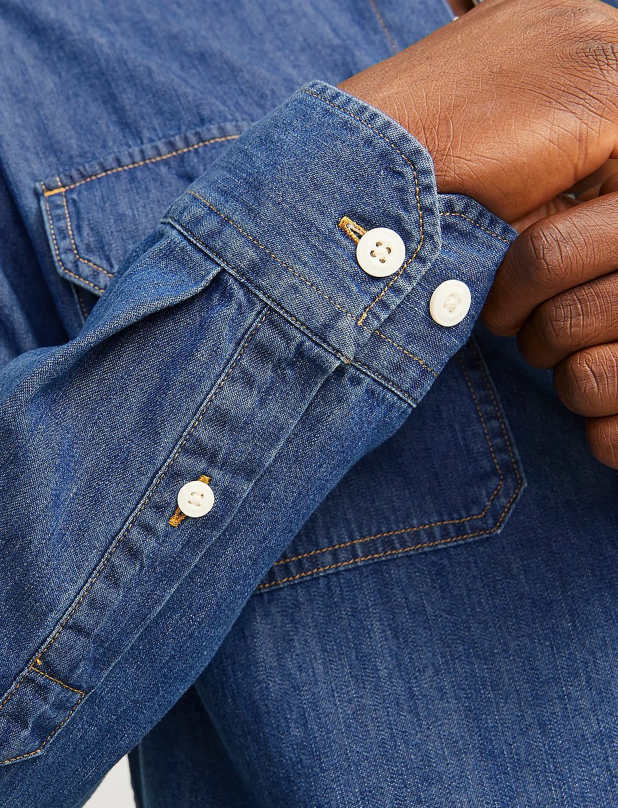 Jack & Jones - JJETRAVIS SHIRT LS NOOS - jeanshemden - medium blue denim - 5
