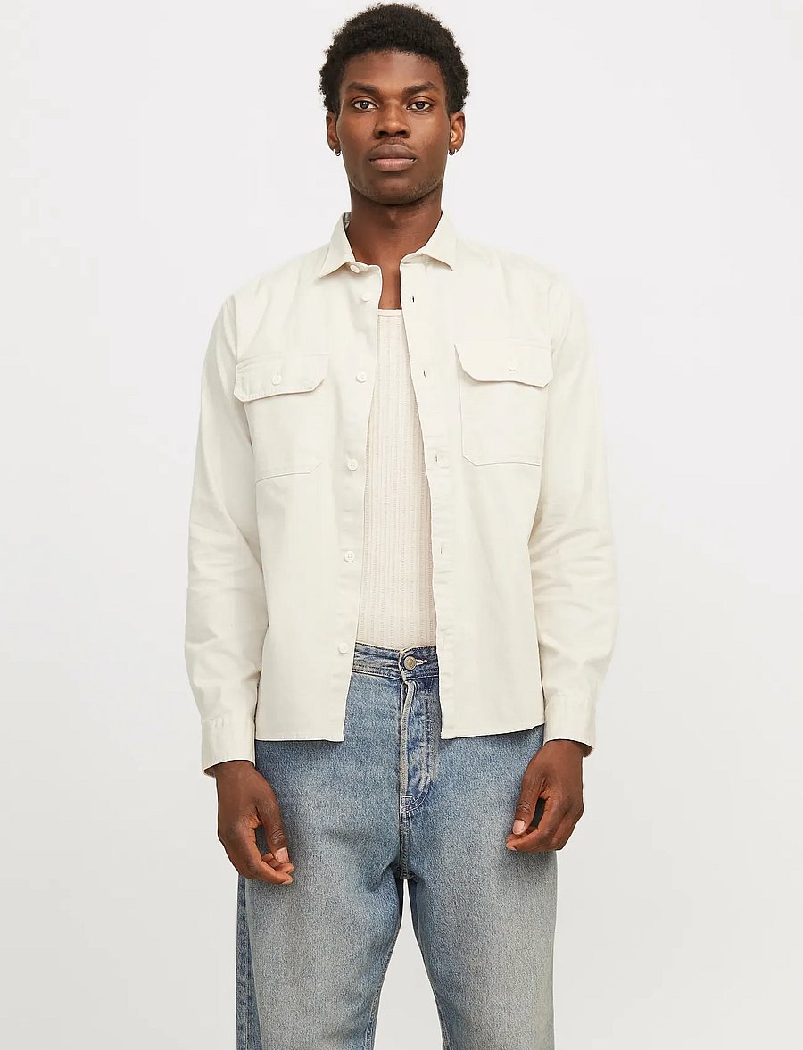 Jack & Jones - JJETRAVIS SHIRT LS NOOS - jeanshemden - moonbeam - 0