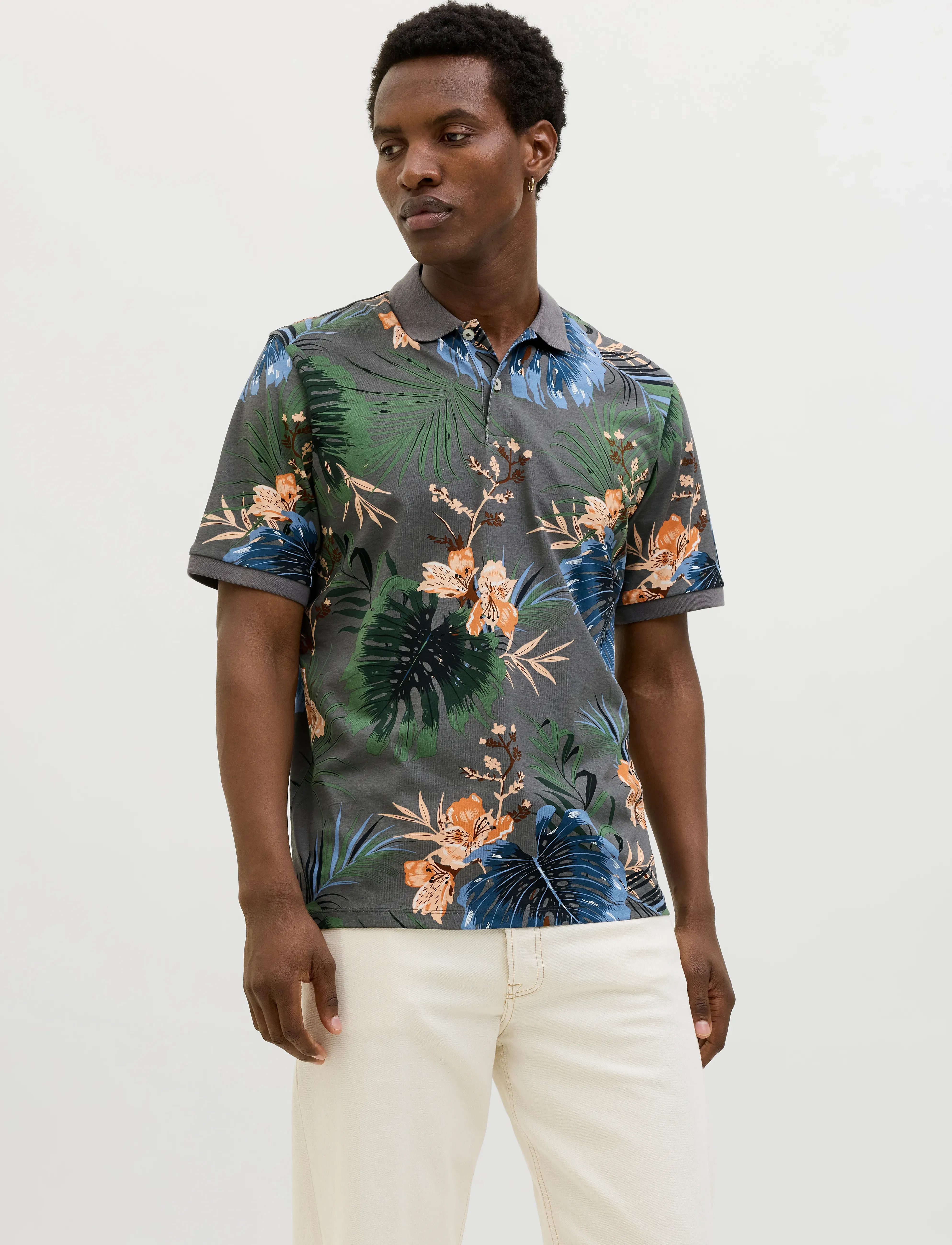Jack & Jones Jjhawaii Aop Polo Ss, S, Multi/patterned, Poloer > Kortærmede, Herre