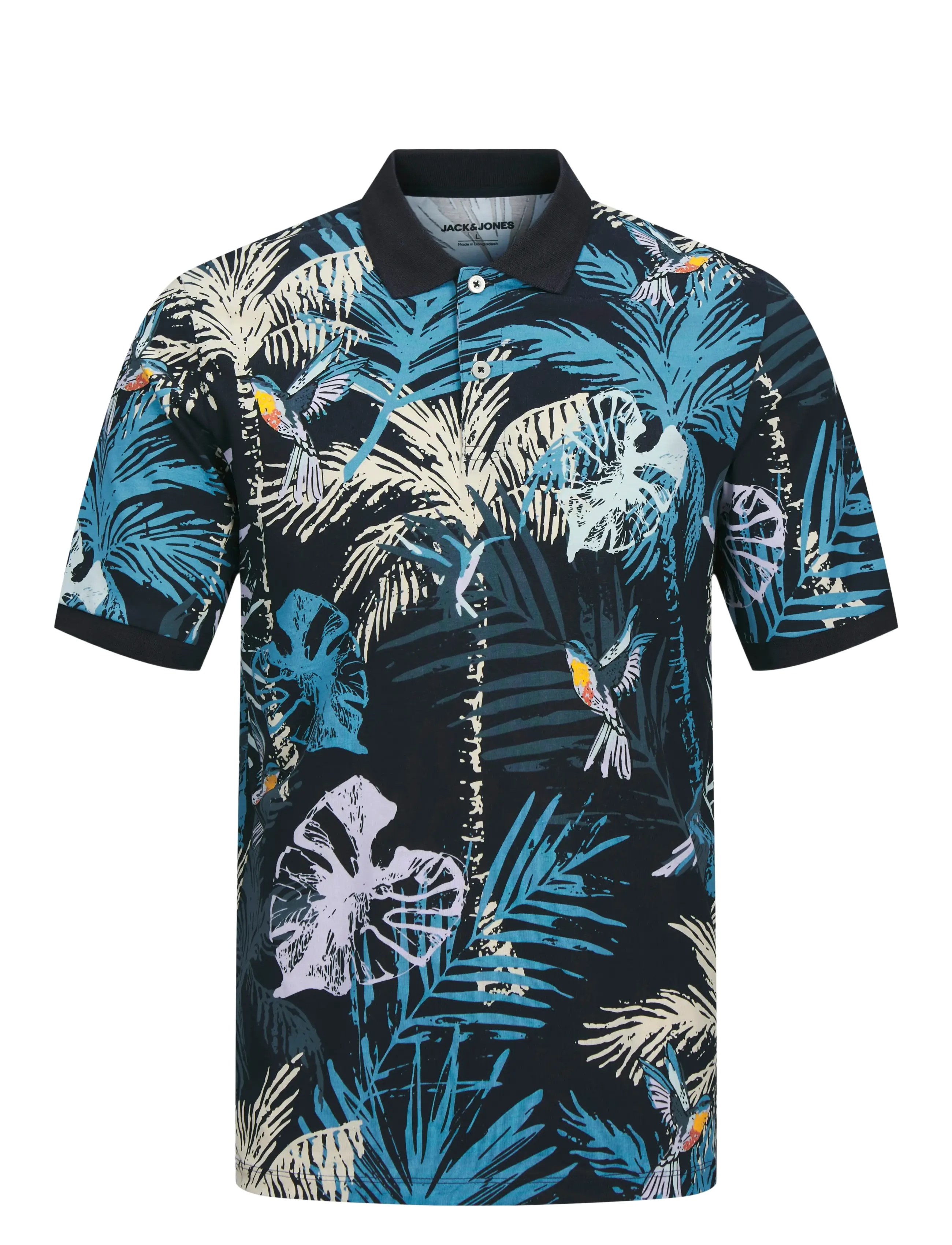 Jack & Jones JJHAWAII AOP POLO SS - Jack & Jones - SKY CAPTAIN / black