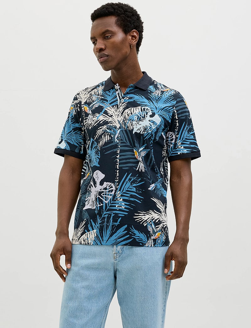 Jack & Jones - JJHAWAII AOP POLO SS - kortärmade pikéer - sky captain - 0