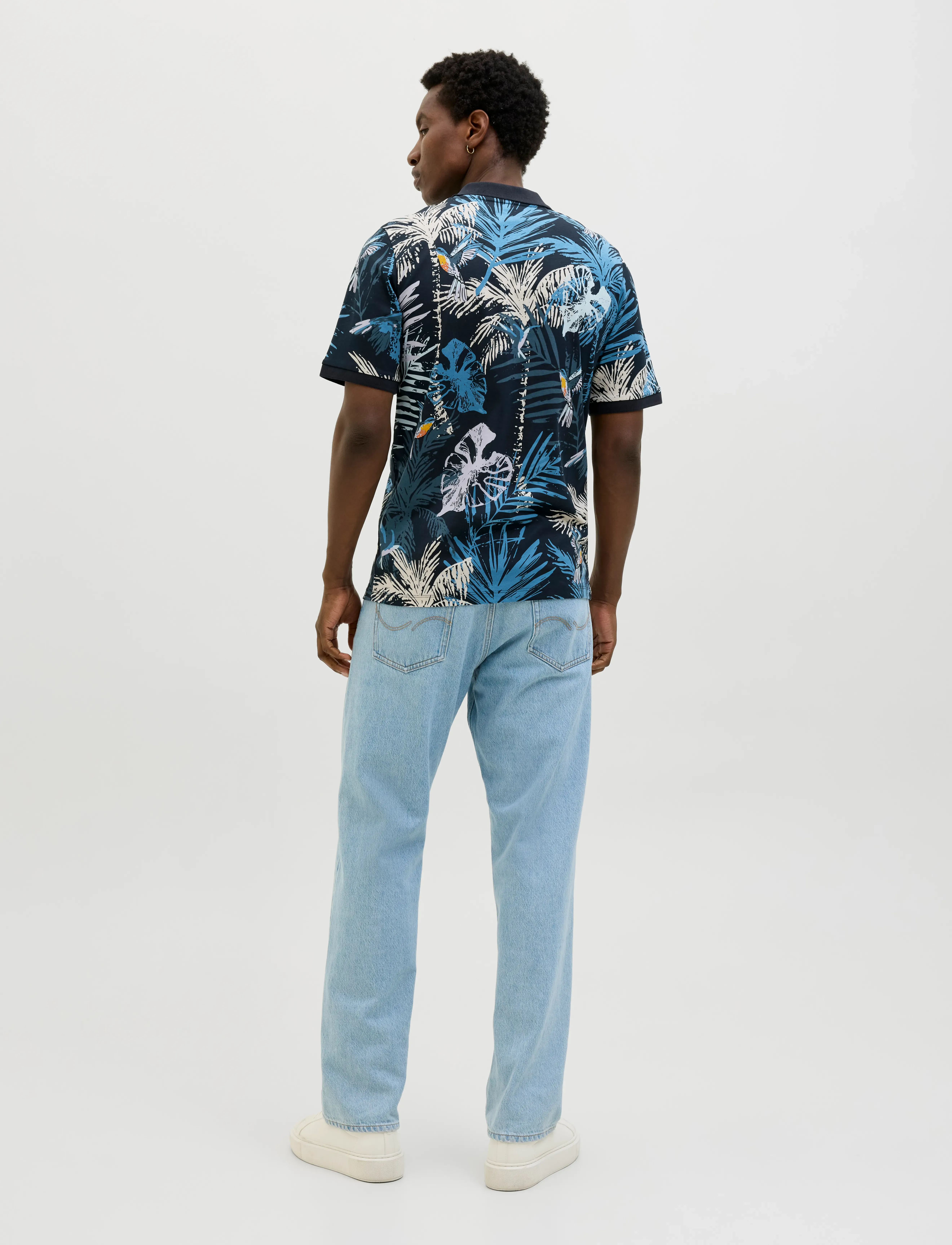 Jack & Jones - JJHAWAII AOP POLO SS - kurzärmelig - sky captain - 2