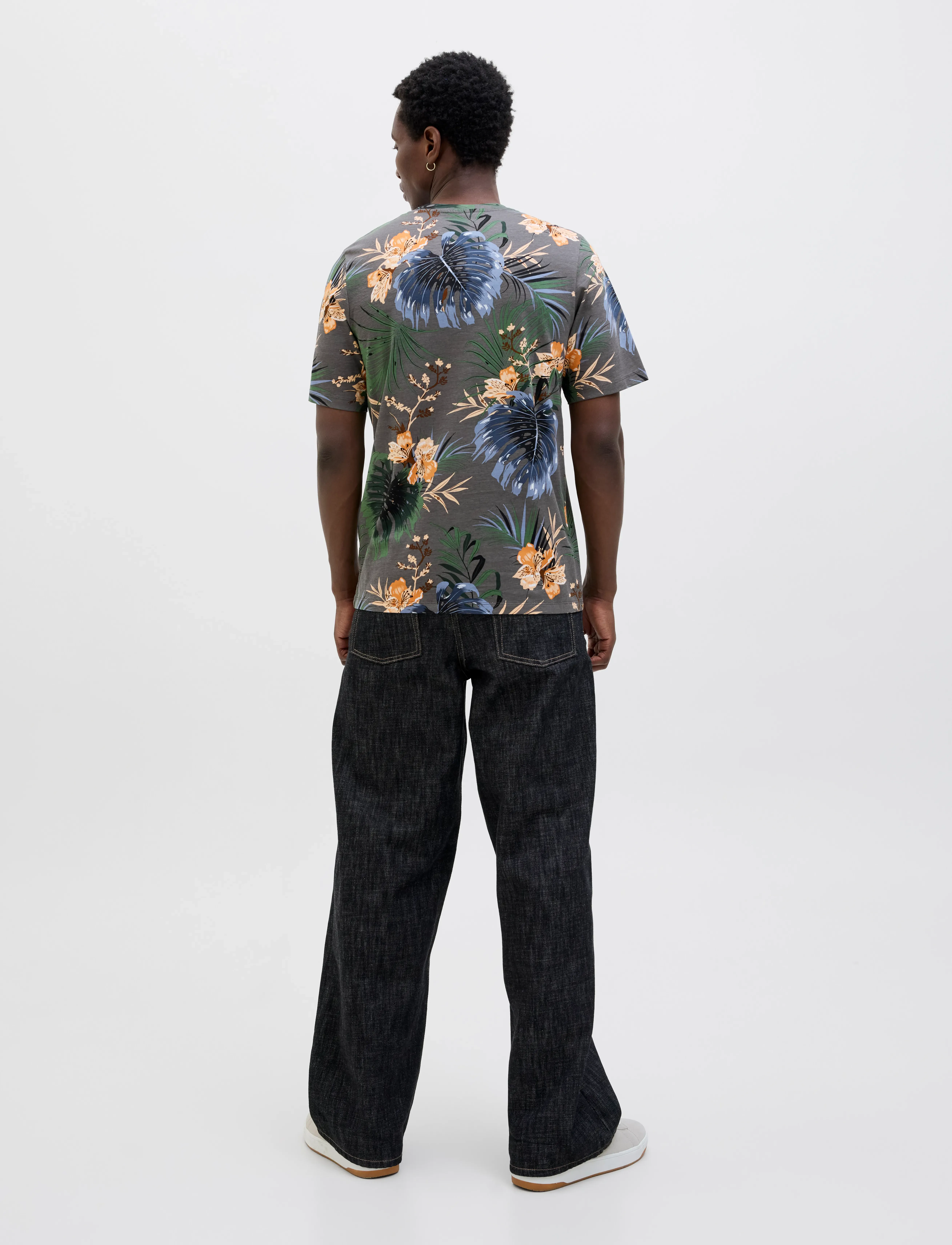 Jack & Jones - JJHAWAII AOP TEE SS CREW NECK - lühikeste varrukatega t-särgid - castlerock - 2