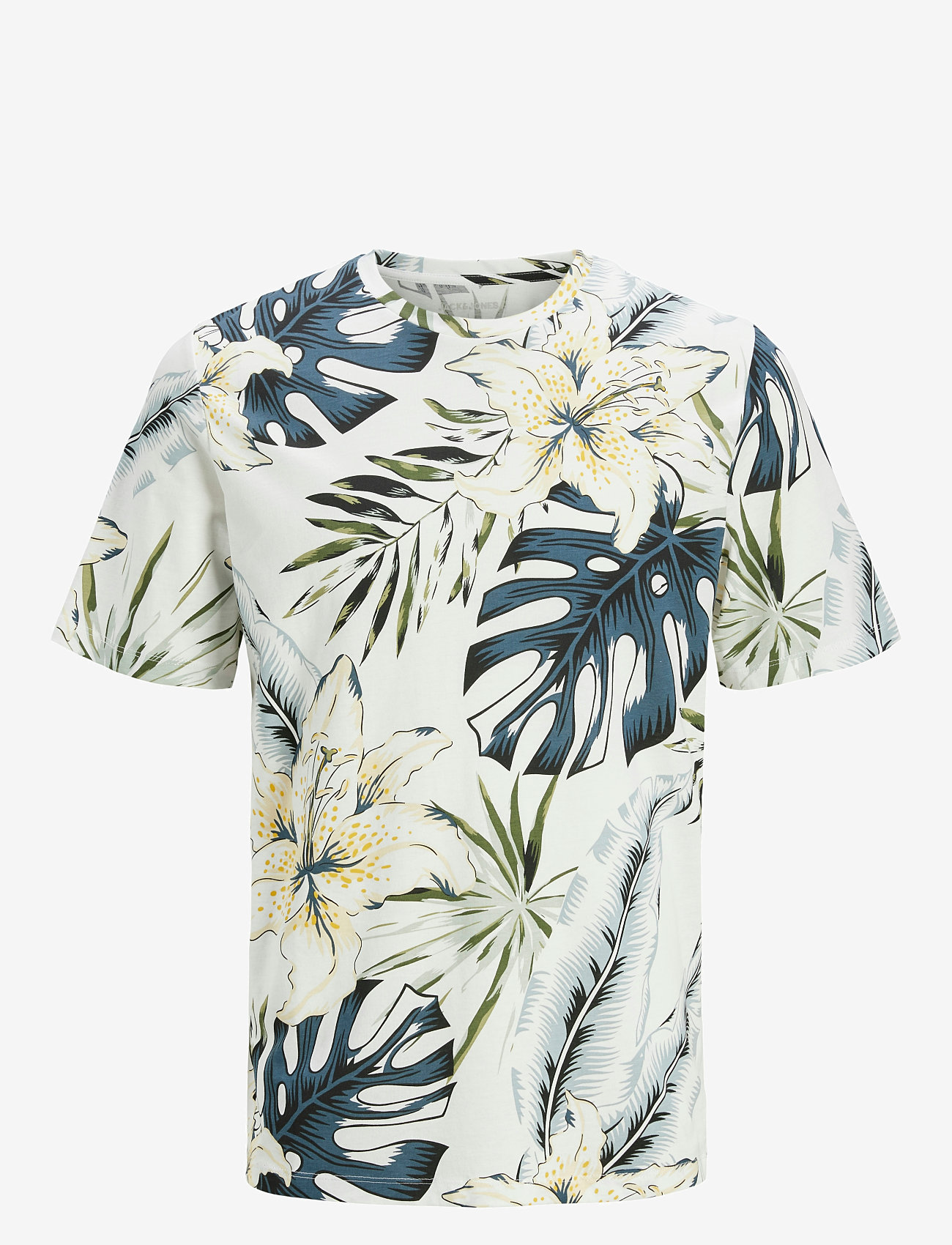 Jack & Jones - JJHAWAII AOP TEE SS CREW NECK - short-sleeved t-shirts - cloud dancer - 0
