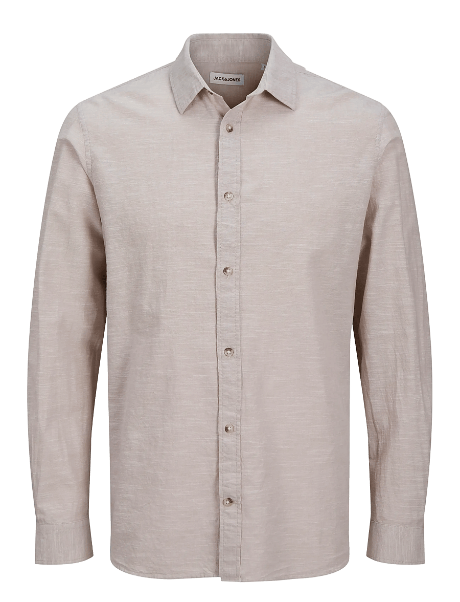 Jack & Jones - JJESUMMER SHIRT LS SN - linased särgid - crockery - 1
