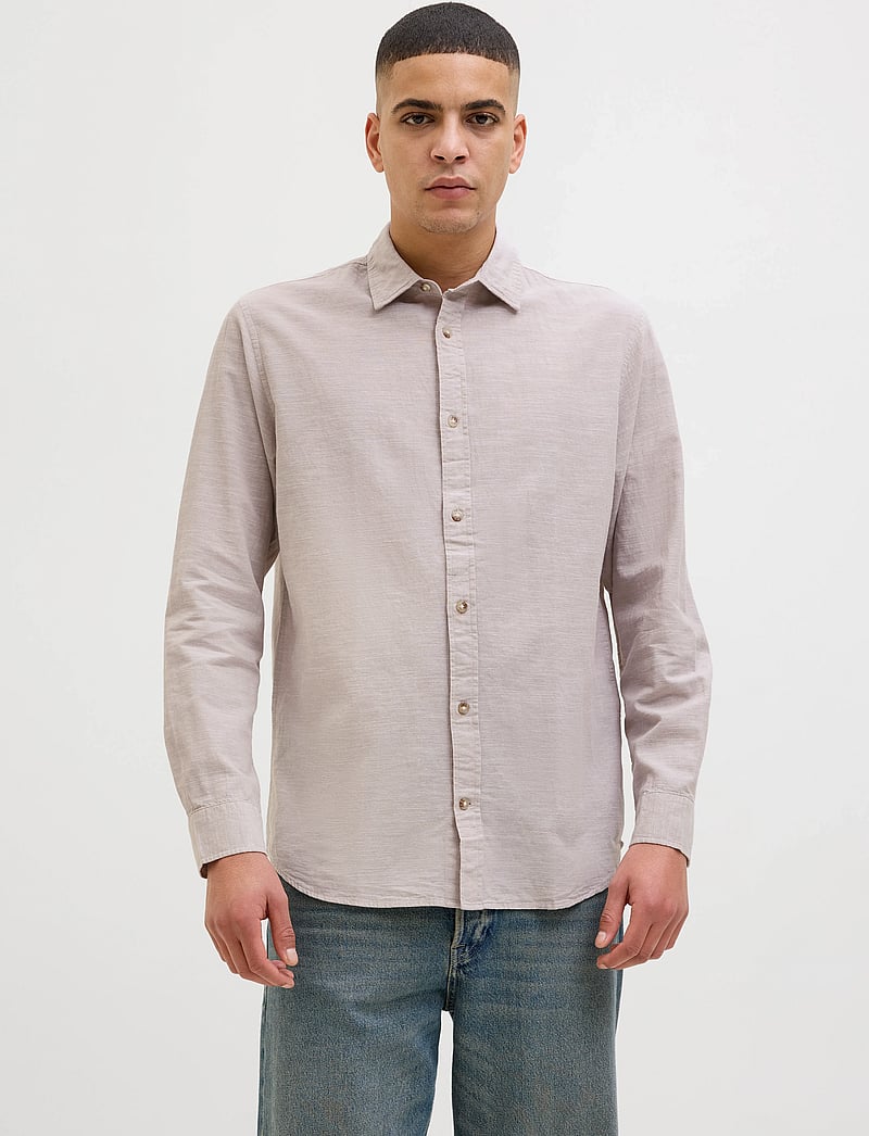 Jack & Jones - JJESUMMER SHIRT LS SN - linased särgid - crockery - 0