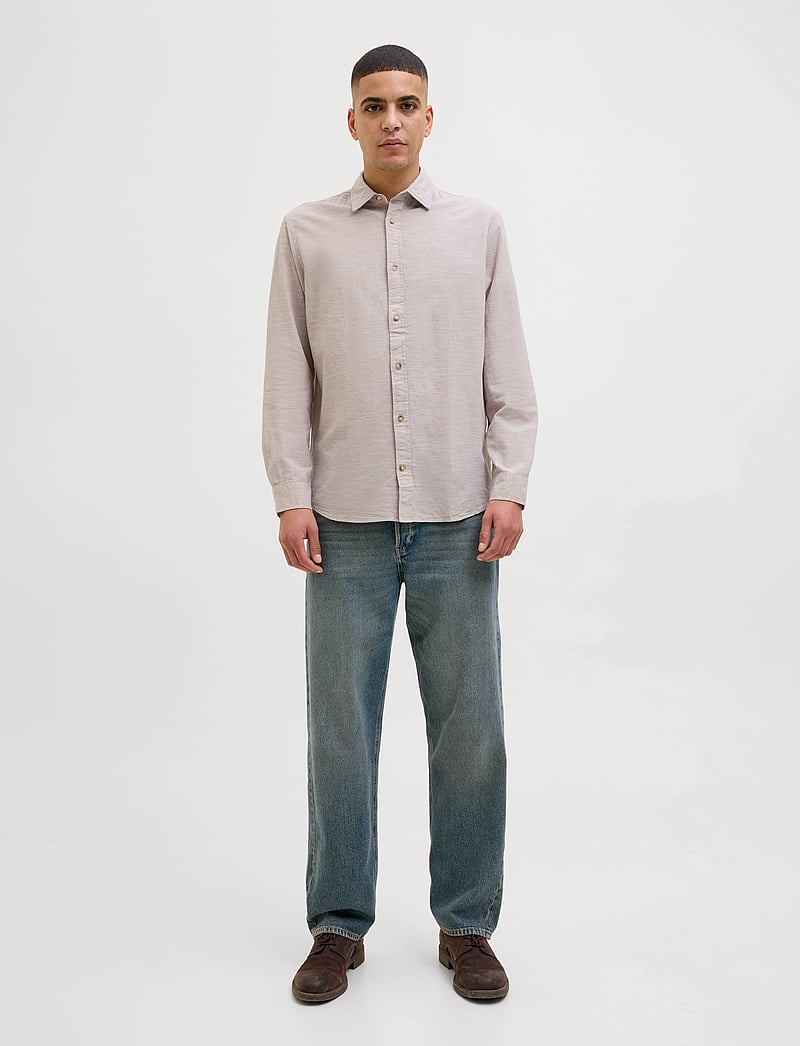 Jack & Jones - JJESUMMER SHIRT LS SN - linased särgid - crockery - 4