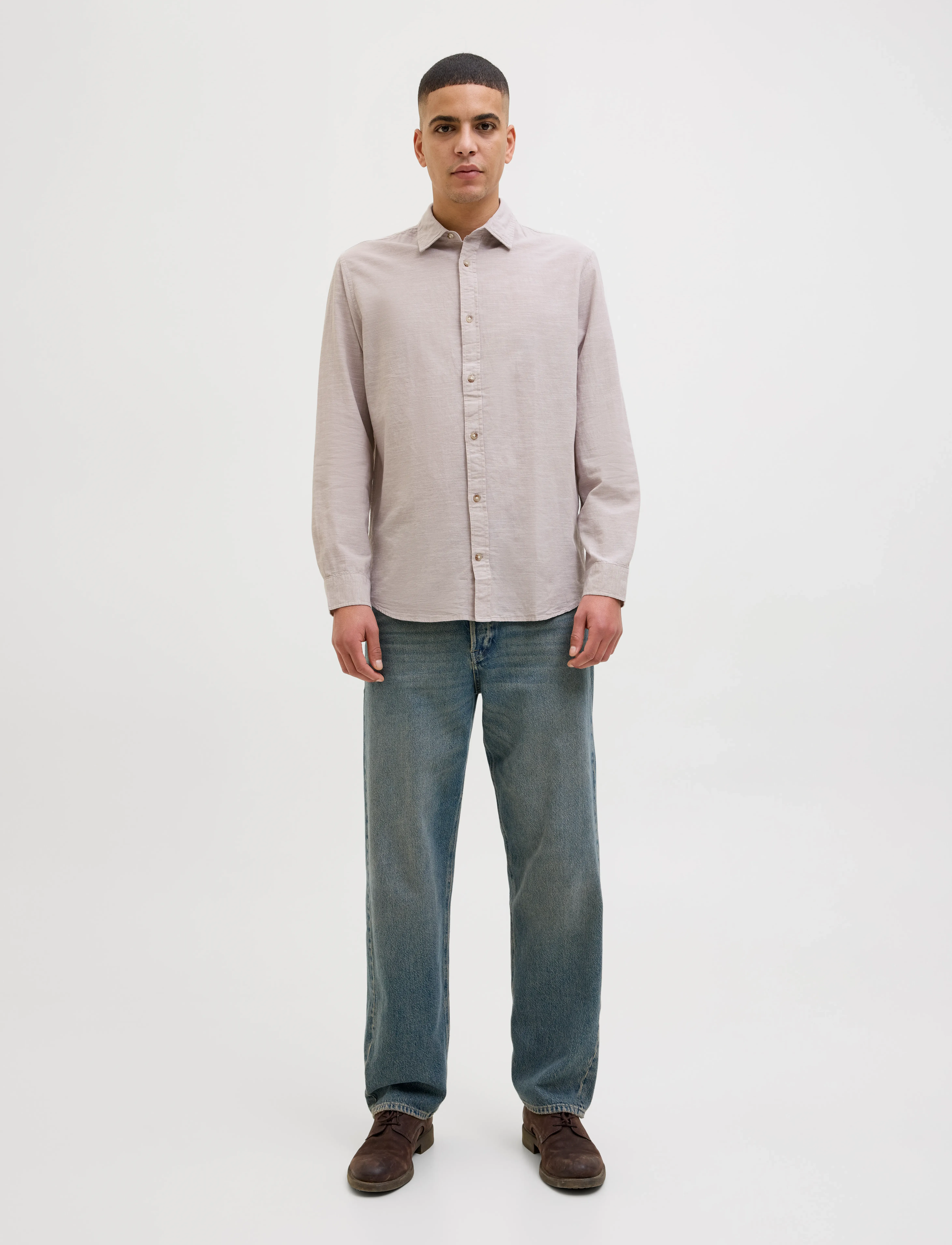 Jack & Jones - JJESUMMER SHIRT LS SN - linen shirts - crockery - 4