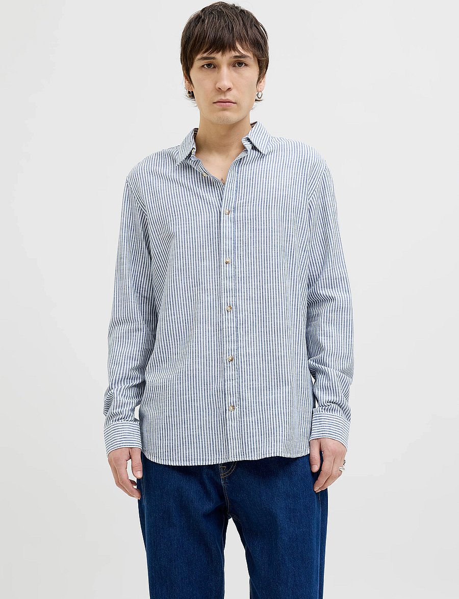 Jack & Jones - JJESUMMER SHIRT LS SN - linased särgid - infinity - 0