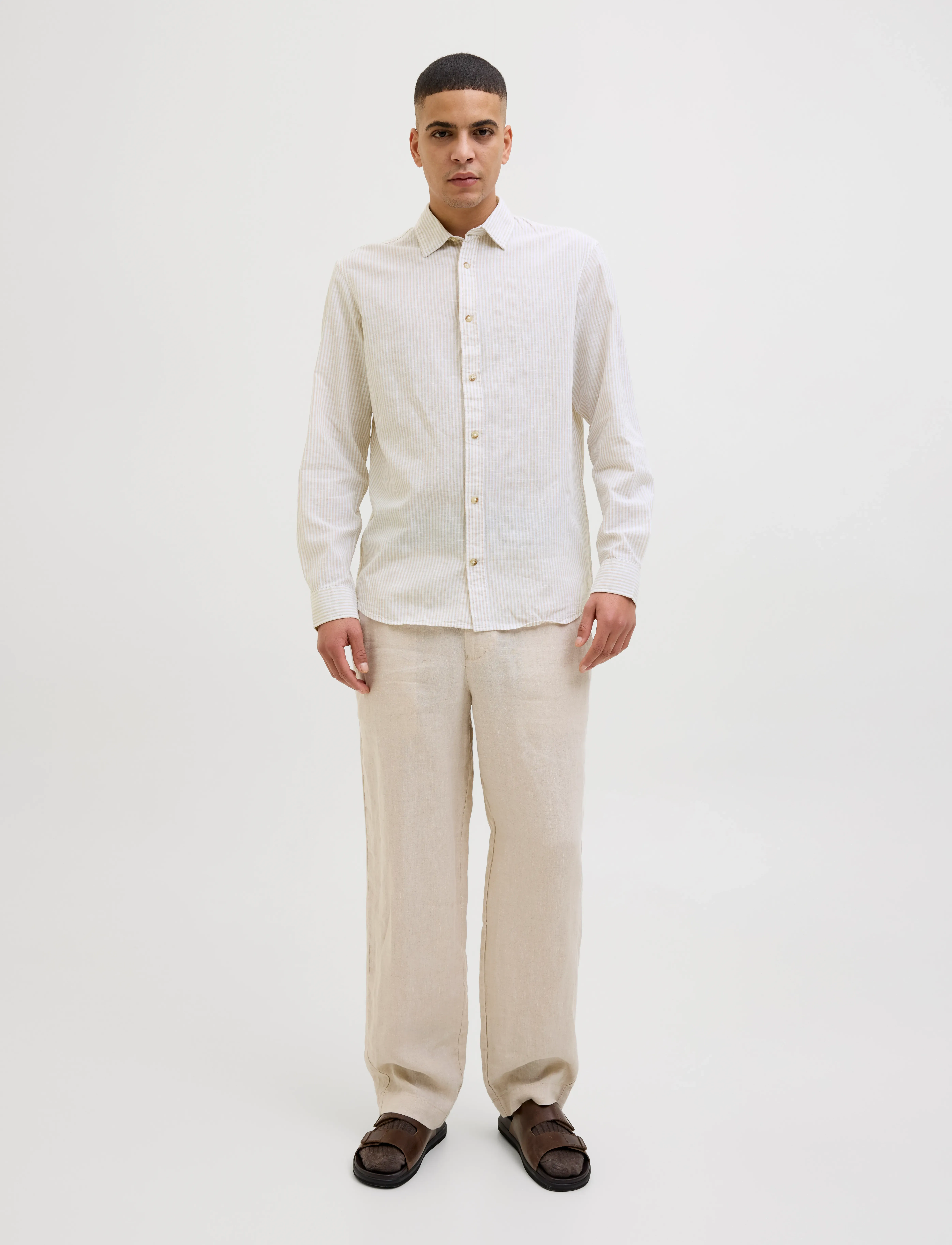 Jack & Jones - JJESUMMER SHIRT LS SN - linen shirts - oxford tan - 3