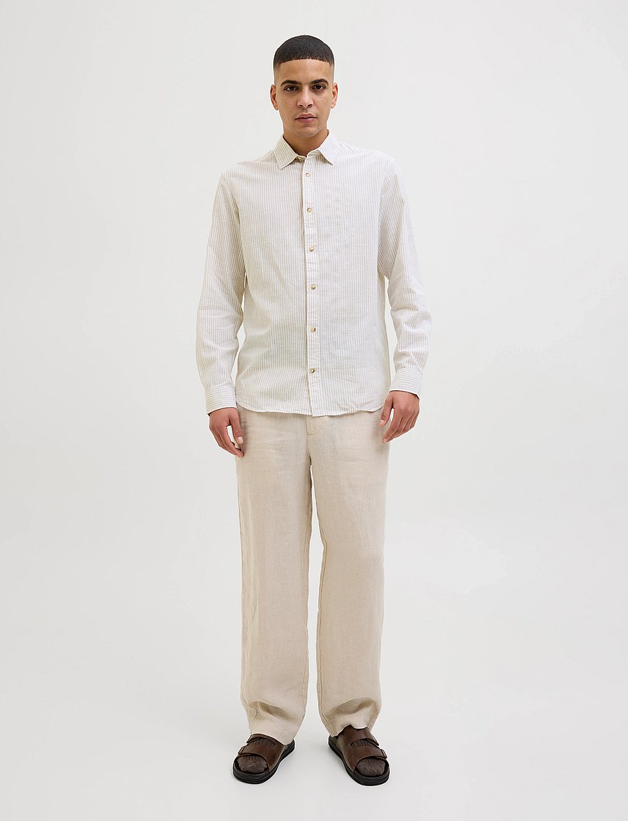 Jack & Jones - JJESUMMER SHIRT LS SN - linased särgid - oxford tan - 3
