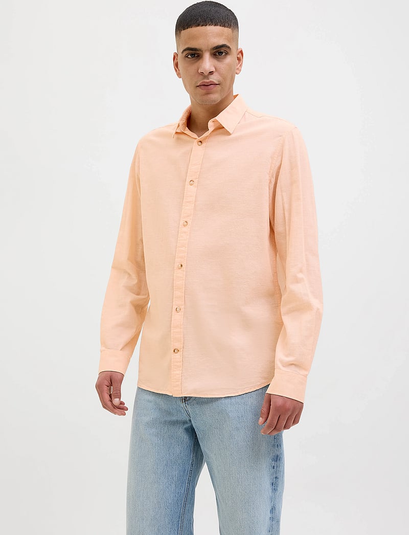 Jack & Jones - JJESUMMER SHIRT LS SN - hørskjorter - peach parfait - 0