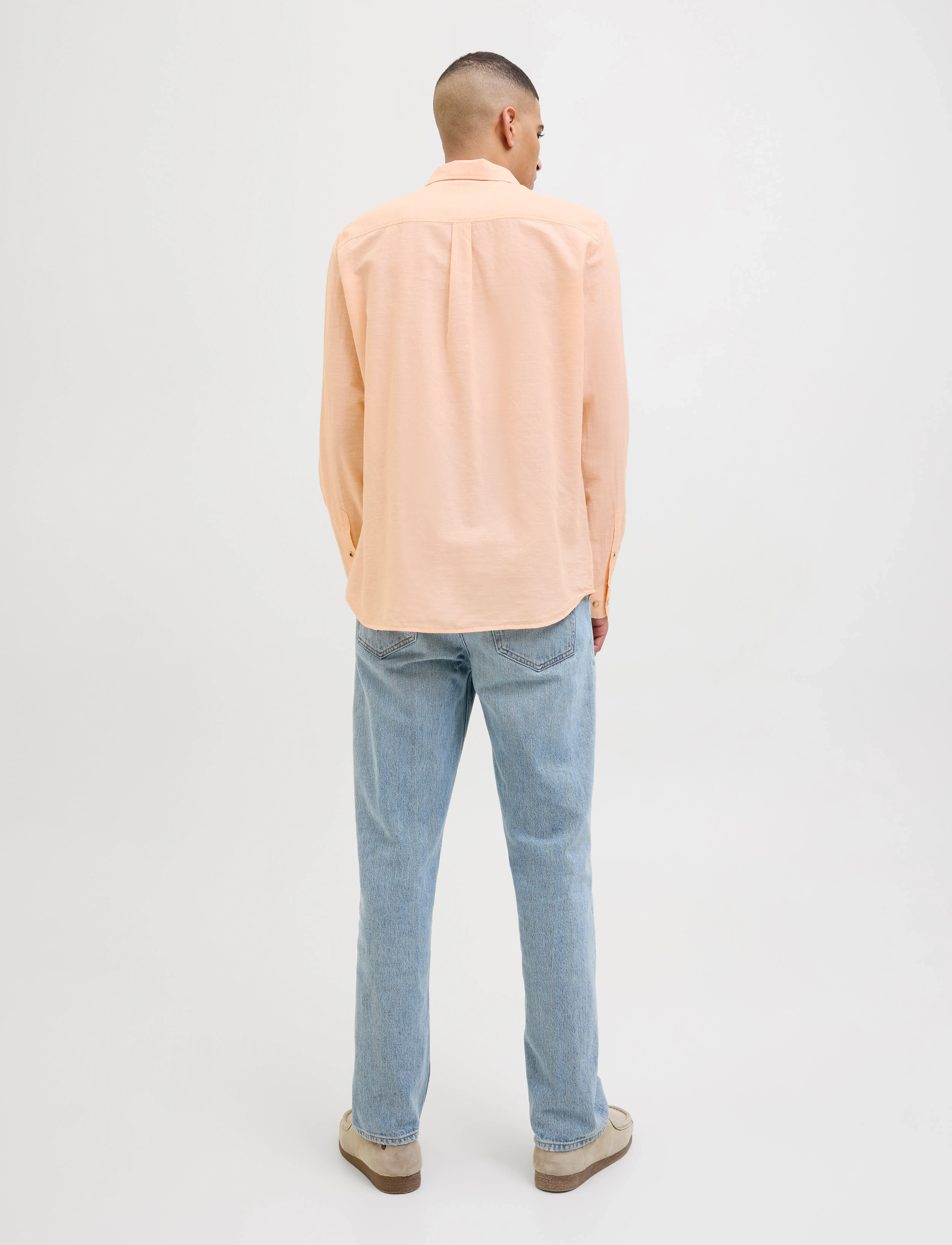Jack & Jones - JJESUMMER SHIRT LS SN - linased särgid - peach parfait - 2