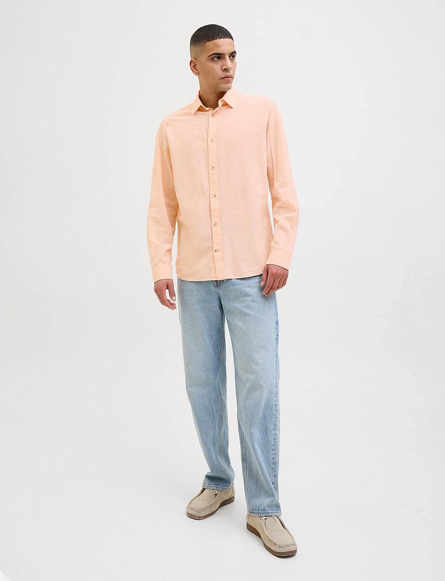 Jack & Jones - JJESUMMER SHIRT LS SN - linased särgid - peach parfait - 3