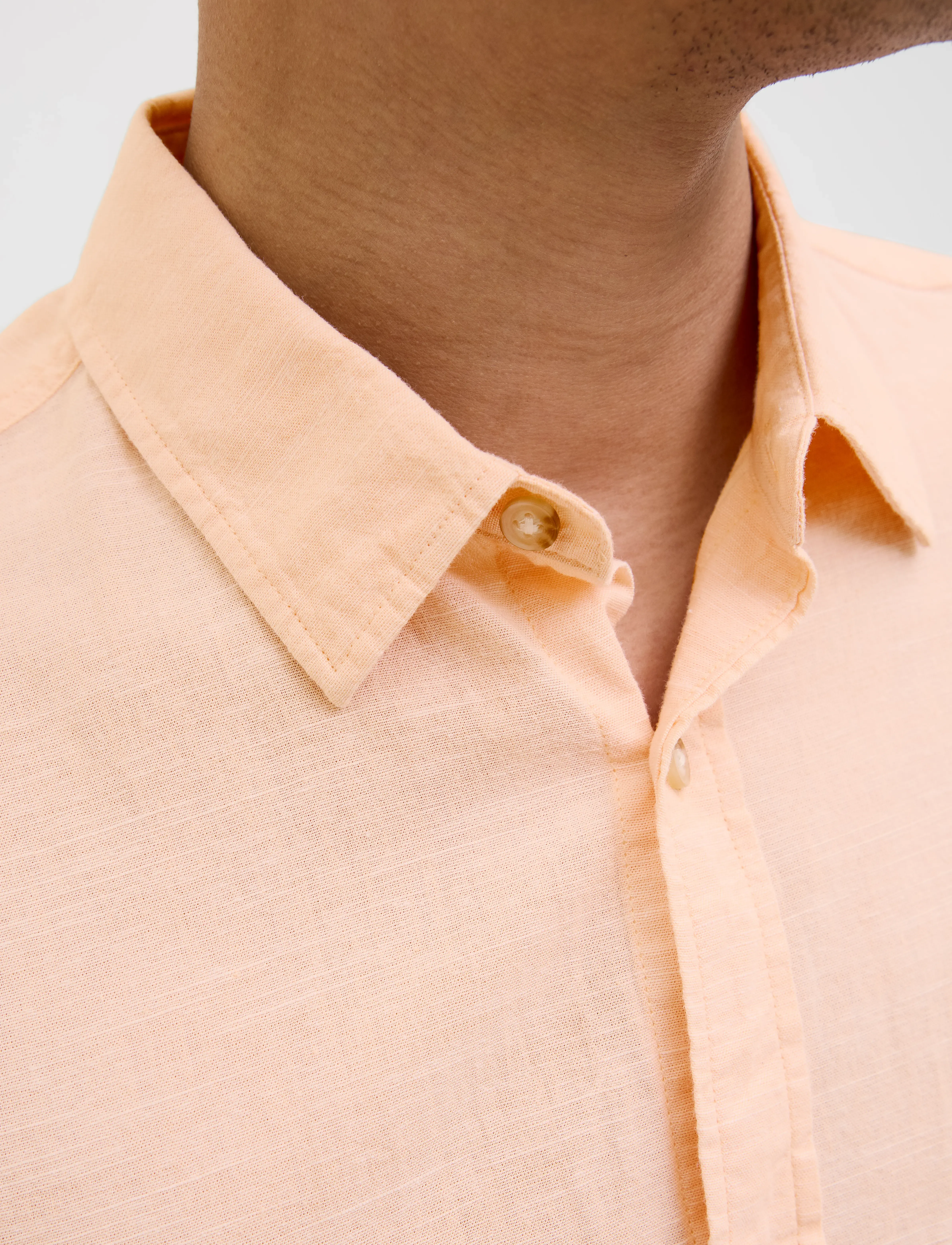 Jack & Jones - JJESUMMER SHIRT LS SN - linased särgid - peach parfait - 4