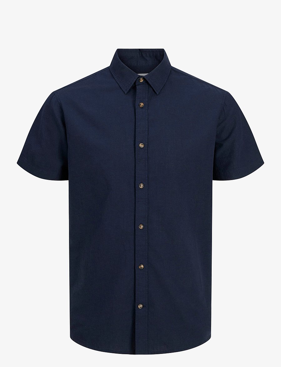 Jack & Jones - JJESUMMER SHIRT SS SN - leinenhemden - navy blazer - 1