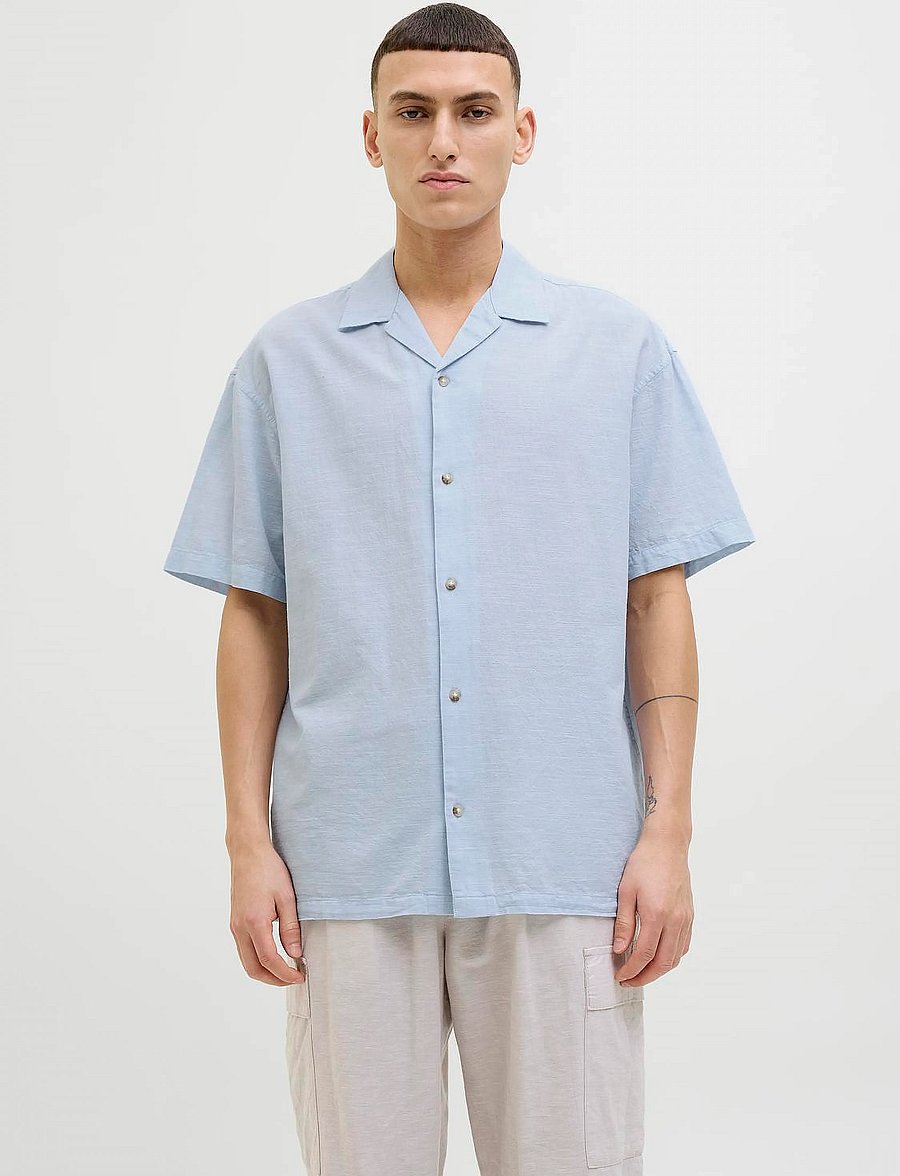 Jack & Jones - JJESUMMER RESORT SHIRT SS SN - leinenhemden - chambray blue - 2
