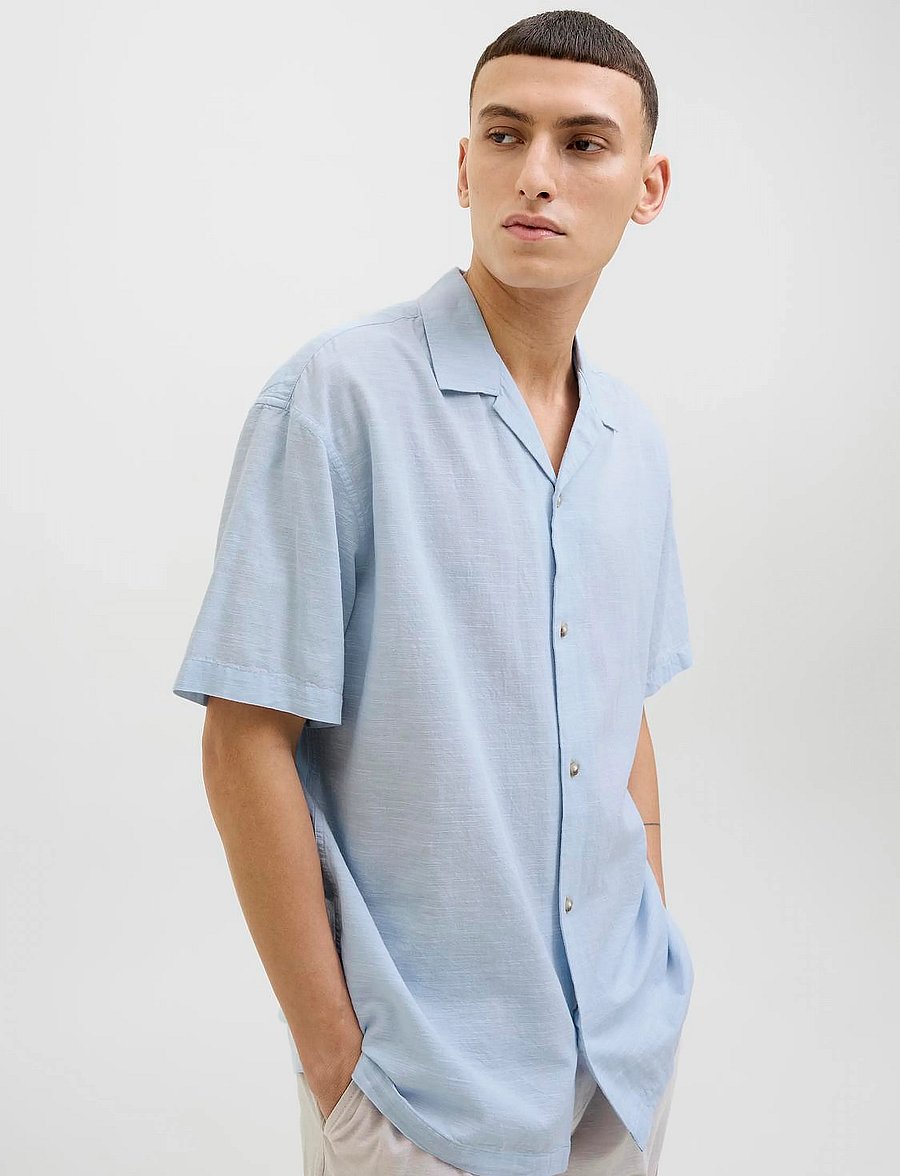 Jack & Jones - JJESUMMER RESORT SHIRT SS SN - leinenhemden - chambray blue - 3