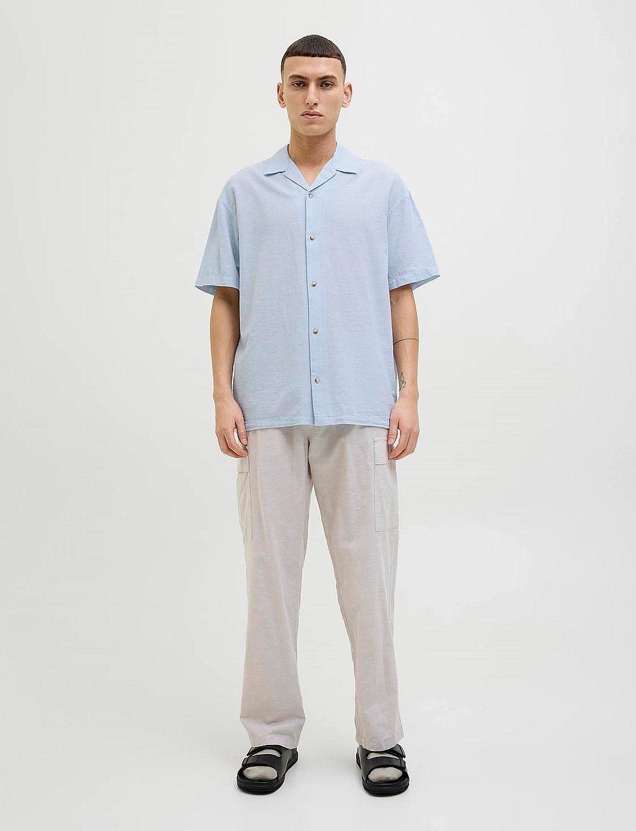 Jack & Jones - JJESUMMER RESORT SHIRT SS SN - leinenhemden - chambray blue - 5