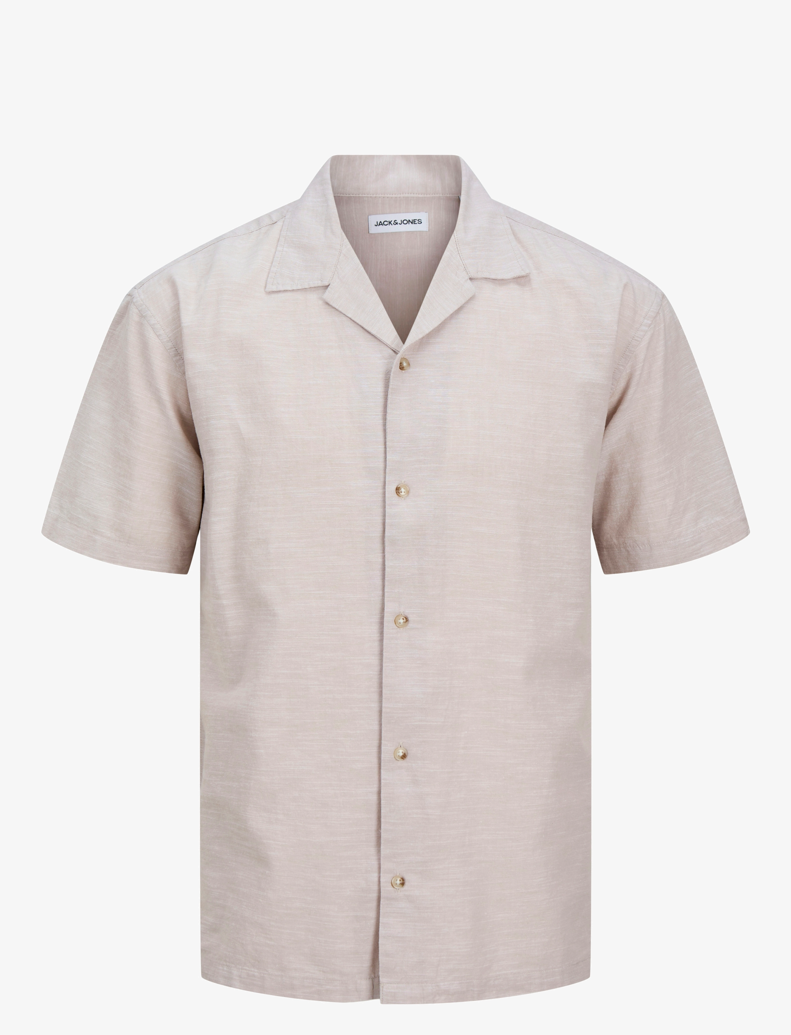 Jack & Jones - JJESUMMER RESORT SHIRT SS SN - leinenhemden - crockery - 1