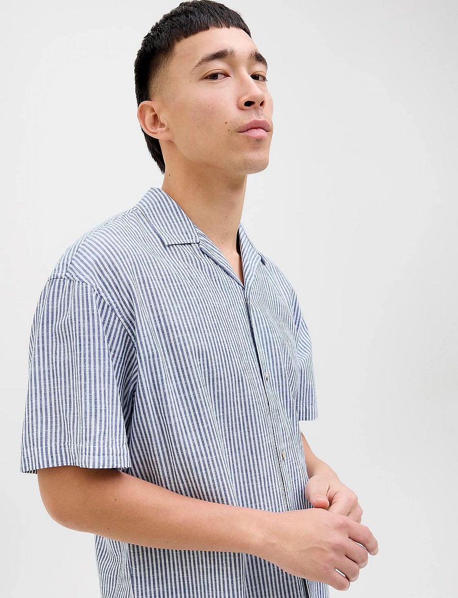 Jack & Jones - JJESUMMER RESORT SHIRT SS SN - linased särgid - infinity - 2
