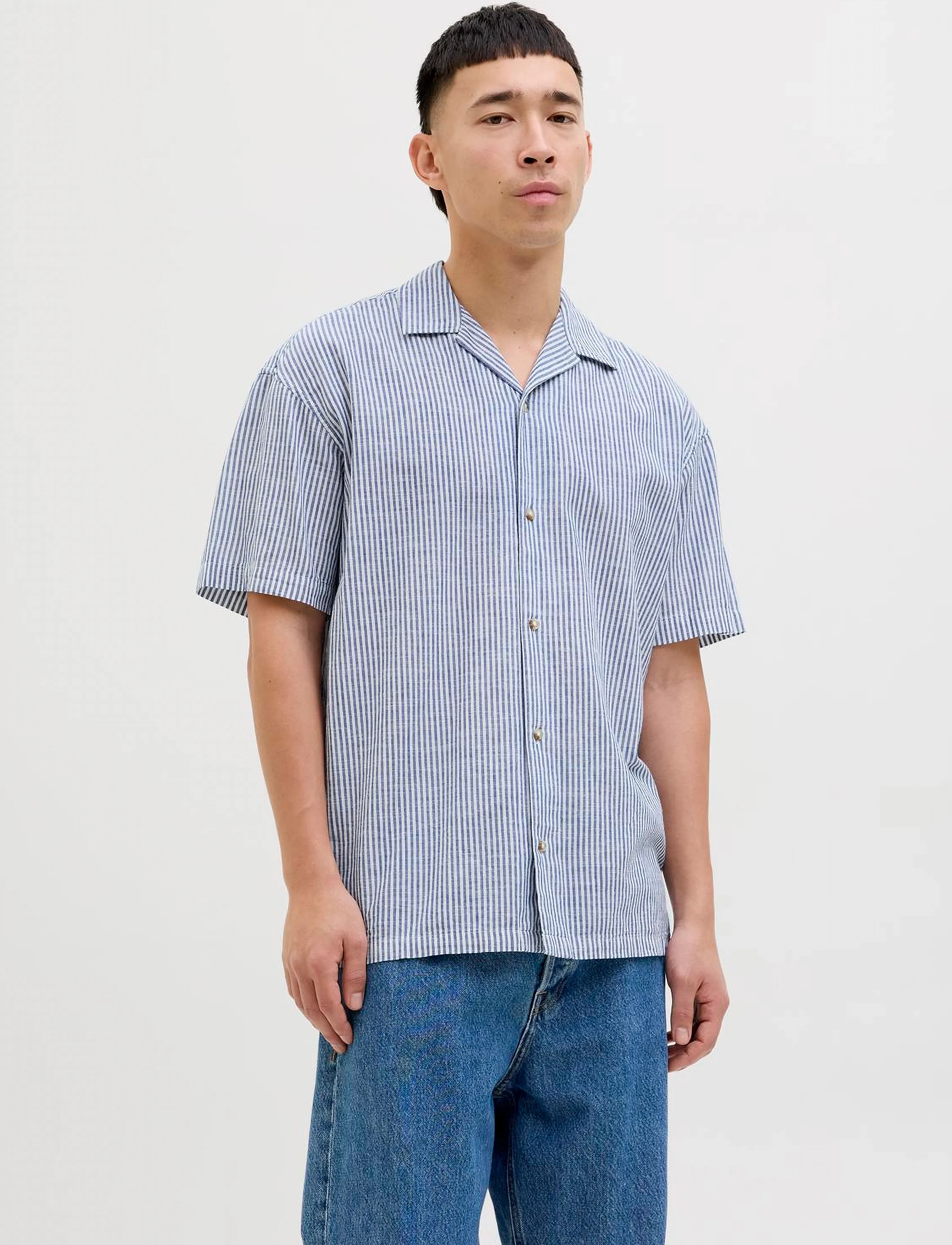 Jack & Jones - JJESUMMER RESORT SHIRT SS SN - linased särgid - infinity - 3