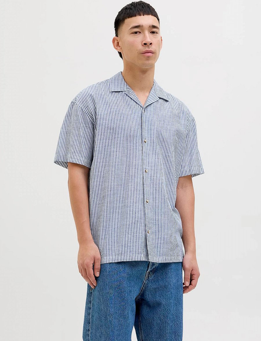 Jack & Jones - JJESUMMER RESORT SHIRT SS SN - linased särgid - infinity - 3