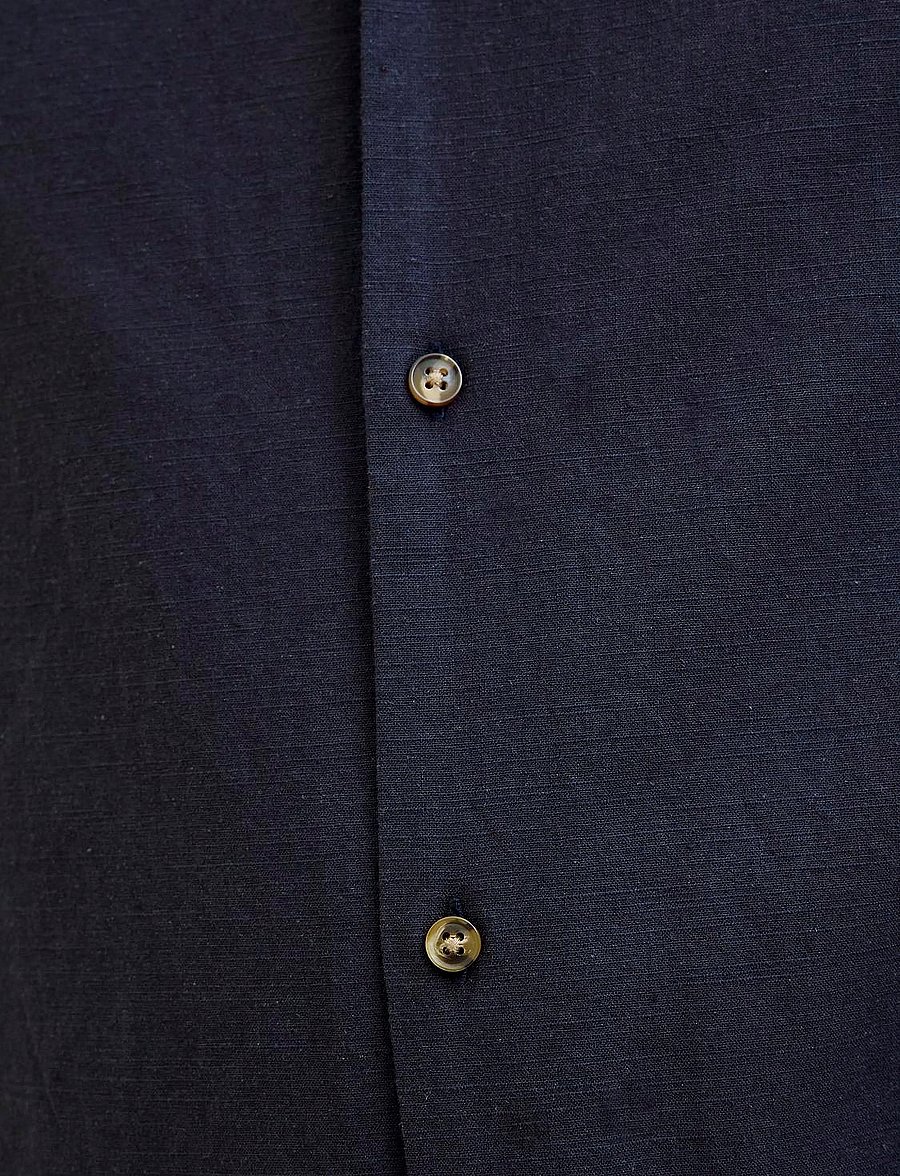 Jack & Jones - JJESUMMER RESORT SHIRT SS SN - linnen overhemden - navy blazer - 2