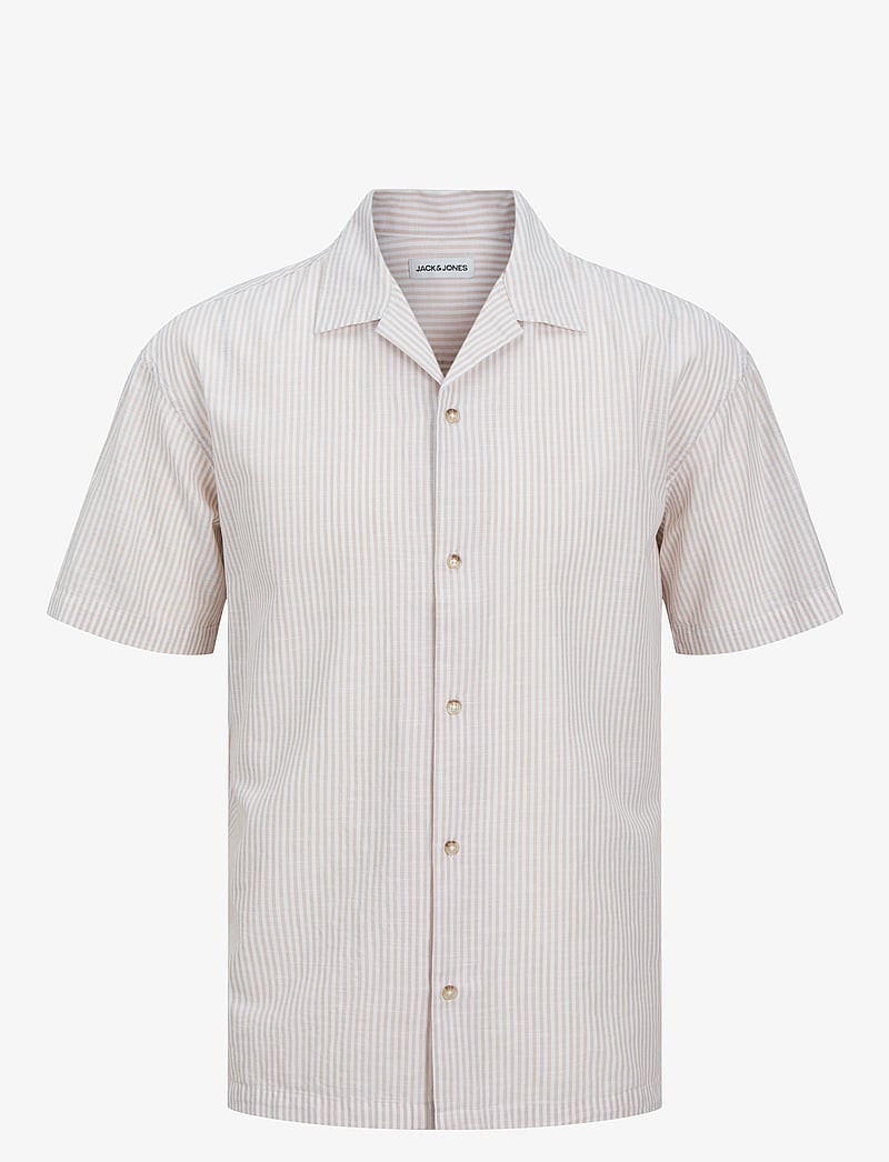 Jack & Jones - JJESUMMER RESORT SHIRT SS SN - linneskjortor - oxford tan - 1