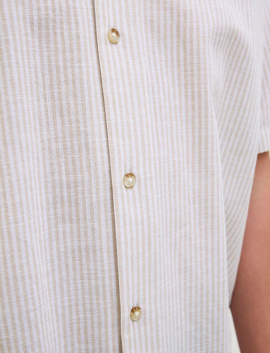 Jack & Jones - JJESUMMER RESORT SHIRT SS SN - hørskjorter - oxford tan - 3