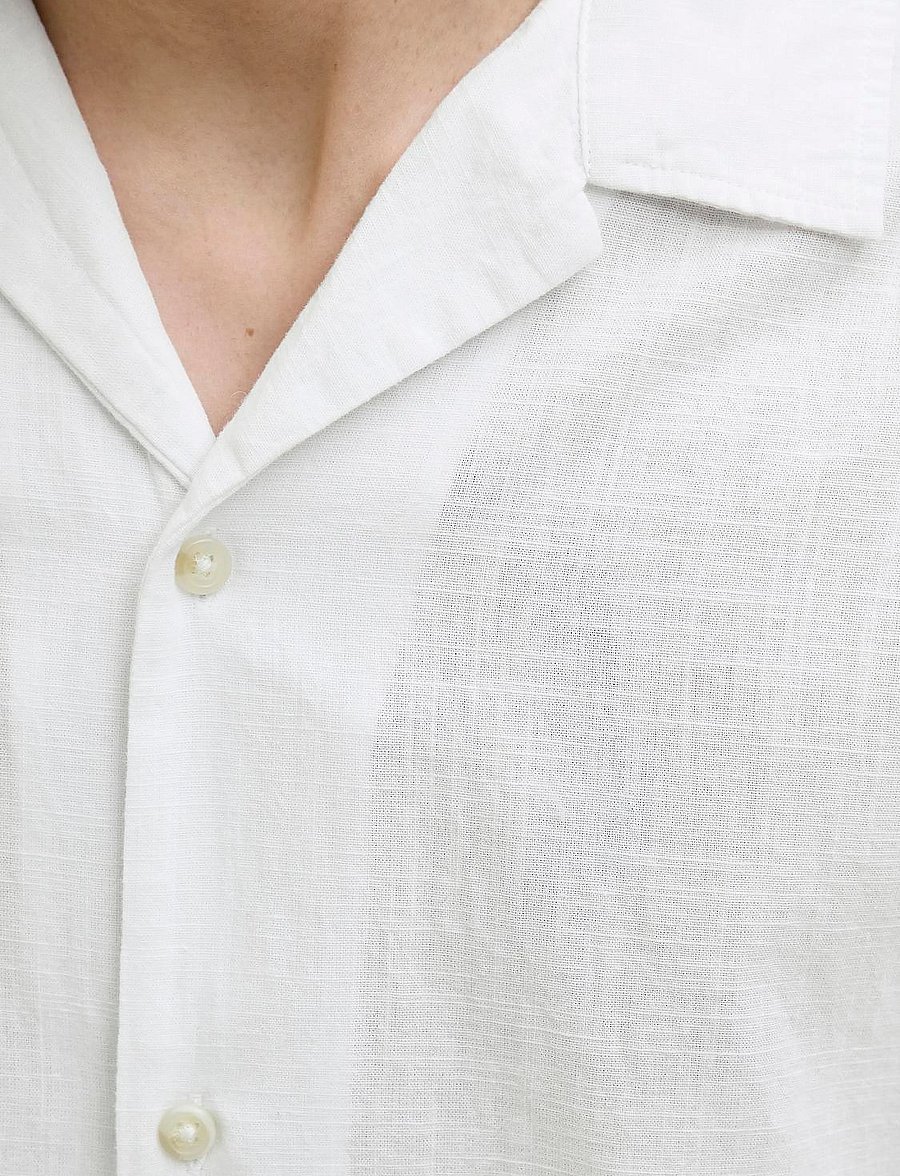 Jack & Jones - JJESUMMER RESORT SHIRT SS SN - hørskjorter - white - 0