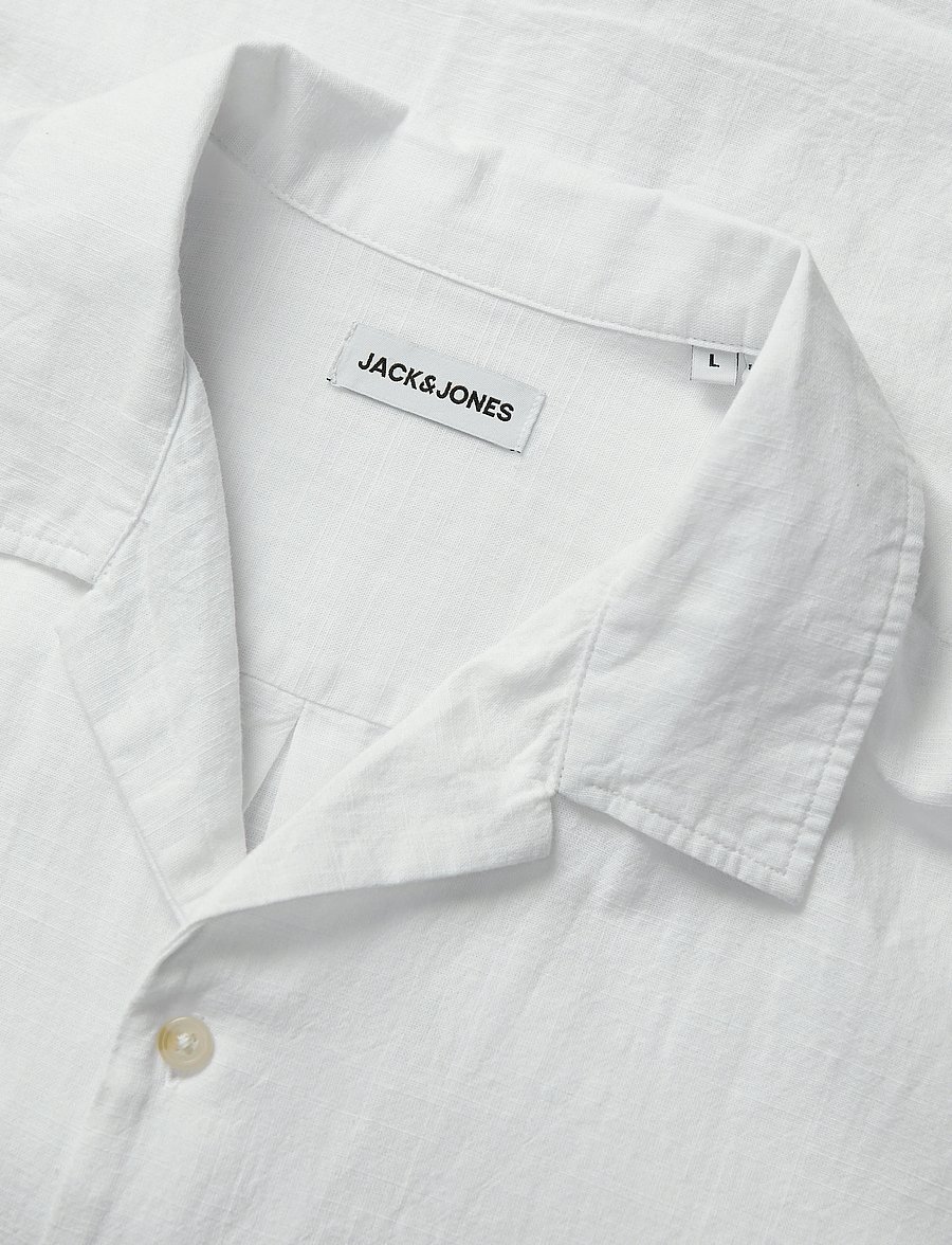 Jack & Jones - JJESUMMER RESORT SHIRT SS SN - leinenhemden - white - 3