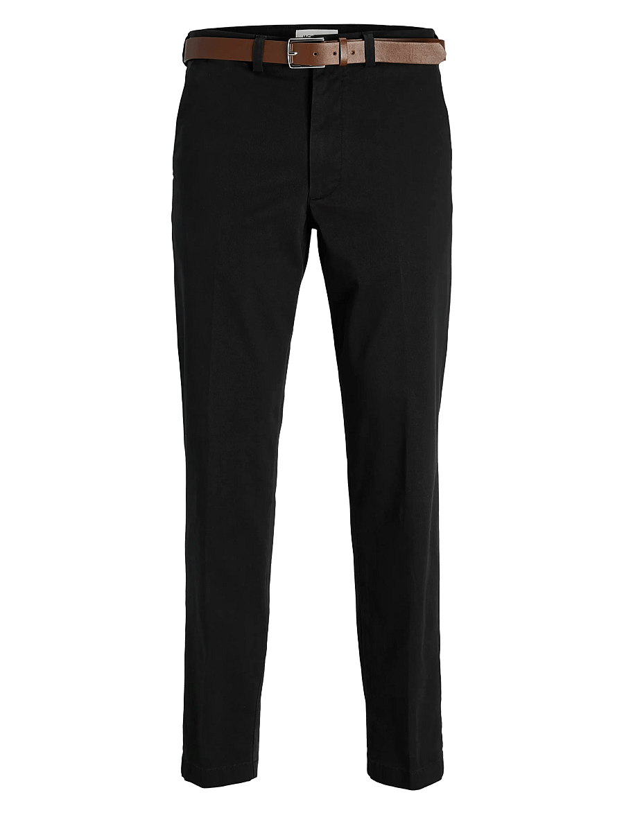 Jack & Jones - JPSTOLLIE FRANCO CHINO W BELT - chinos - black - 0