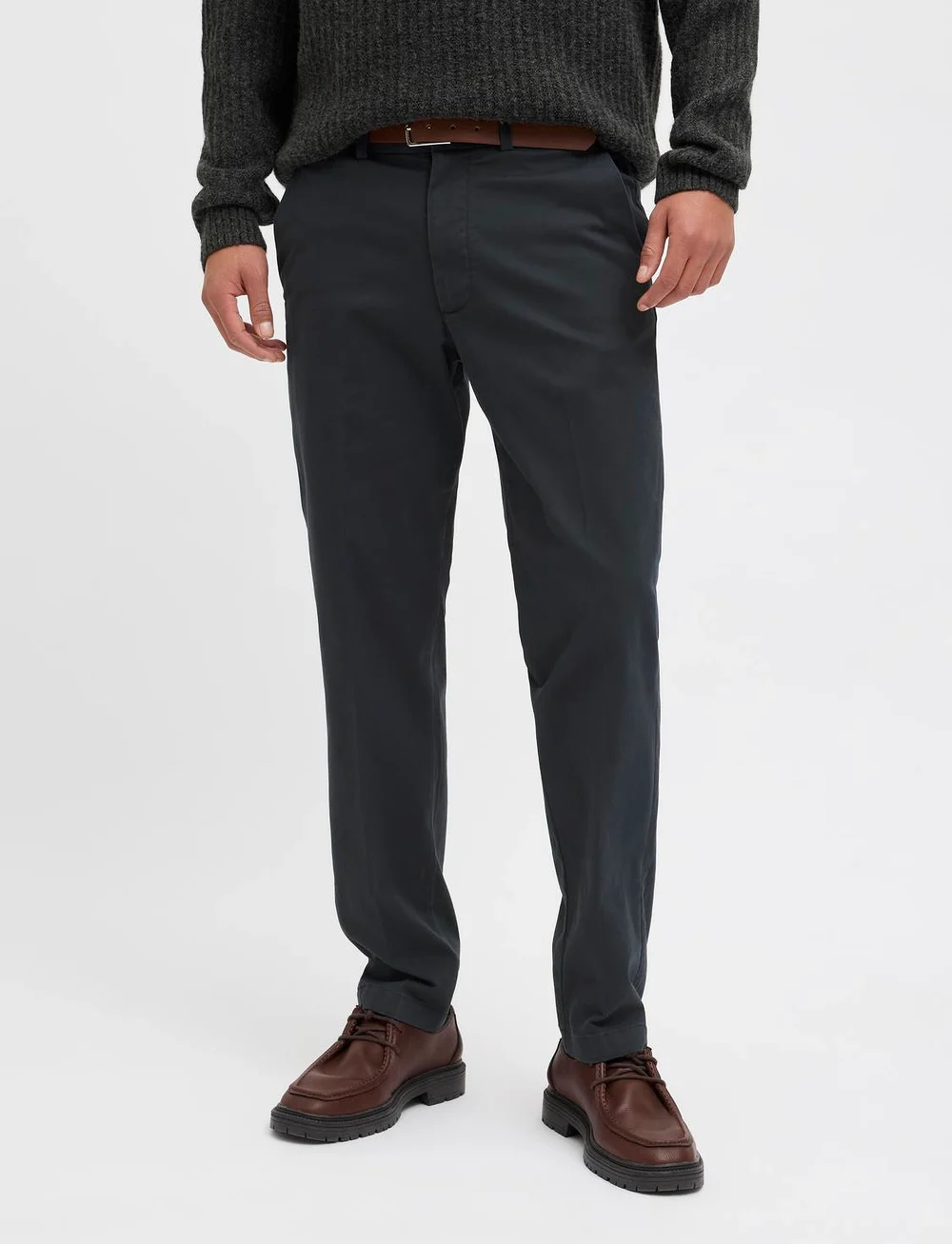 Jack & Jones - JPSTOLLIE FRANCO CHINO W BELT - chino püksid - dark navy - 0