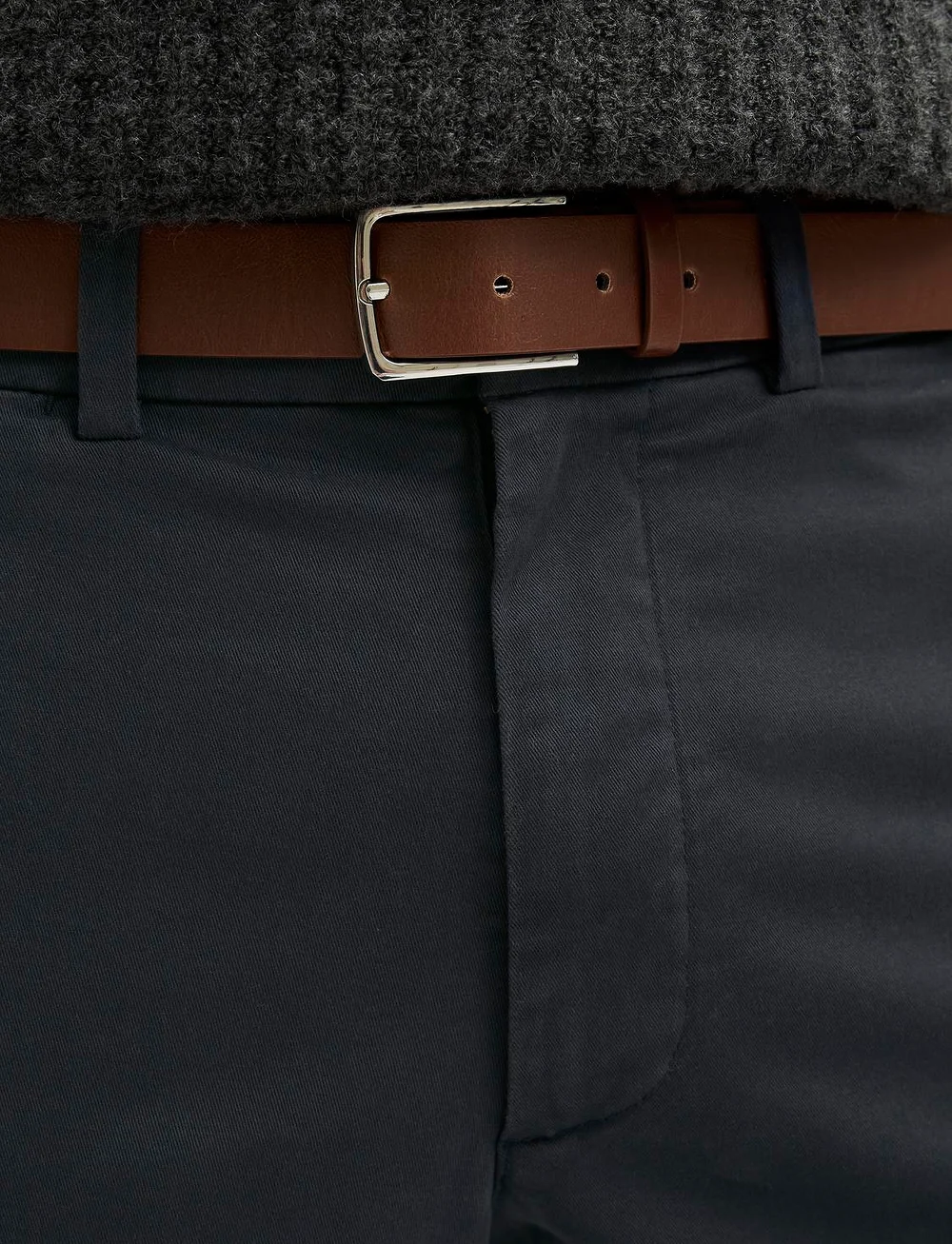 Jack & Jones - JPSTOLLIE FRANCO CHINO W BELT - chino püksid - dark navy - 4