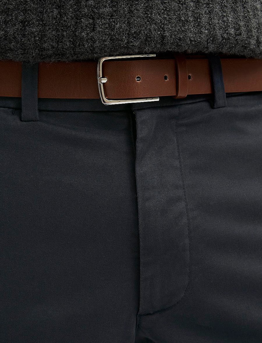 Jack & Jones - JPSTOLLIE FRANCO CHINO W BELT - chinos - dark navy - 4