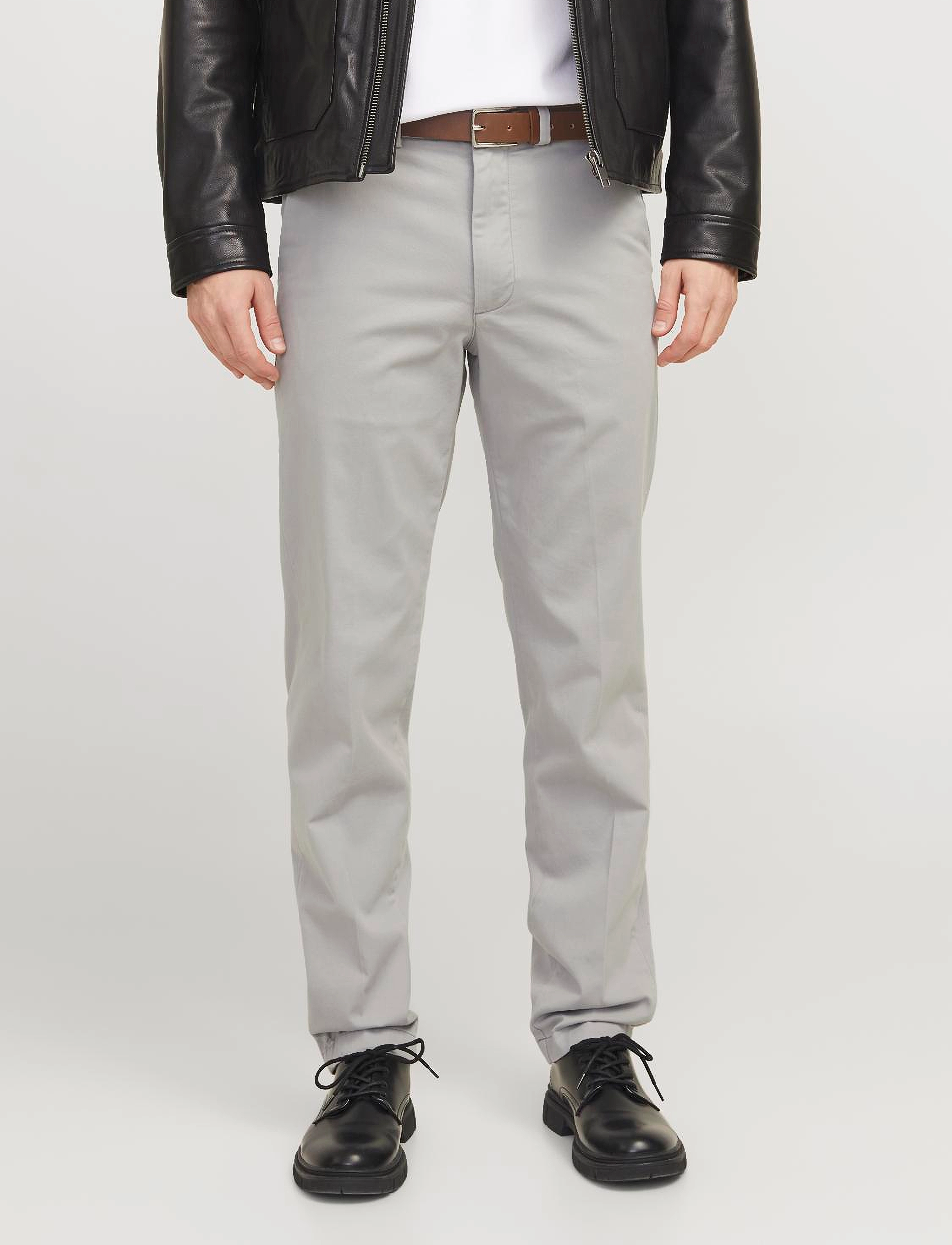 Jack & Jones Jpstollie Franco Chino W Belt, 31 x 34, Grey, Bukser > Chinos, Herre
