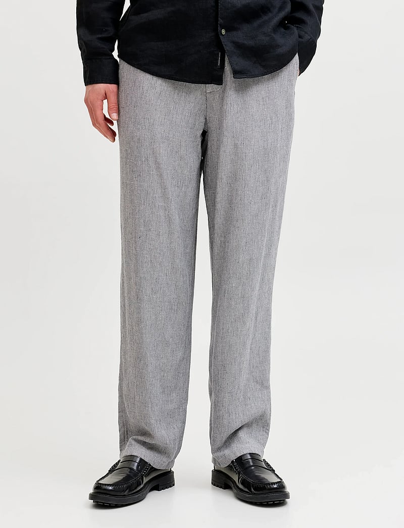 Jack & Jones - JPSTKARL MYKONOS LINEN BLEND CHINO - lininės kelnės - blue indigo - 0
