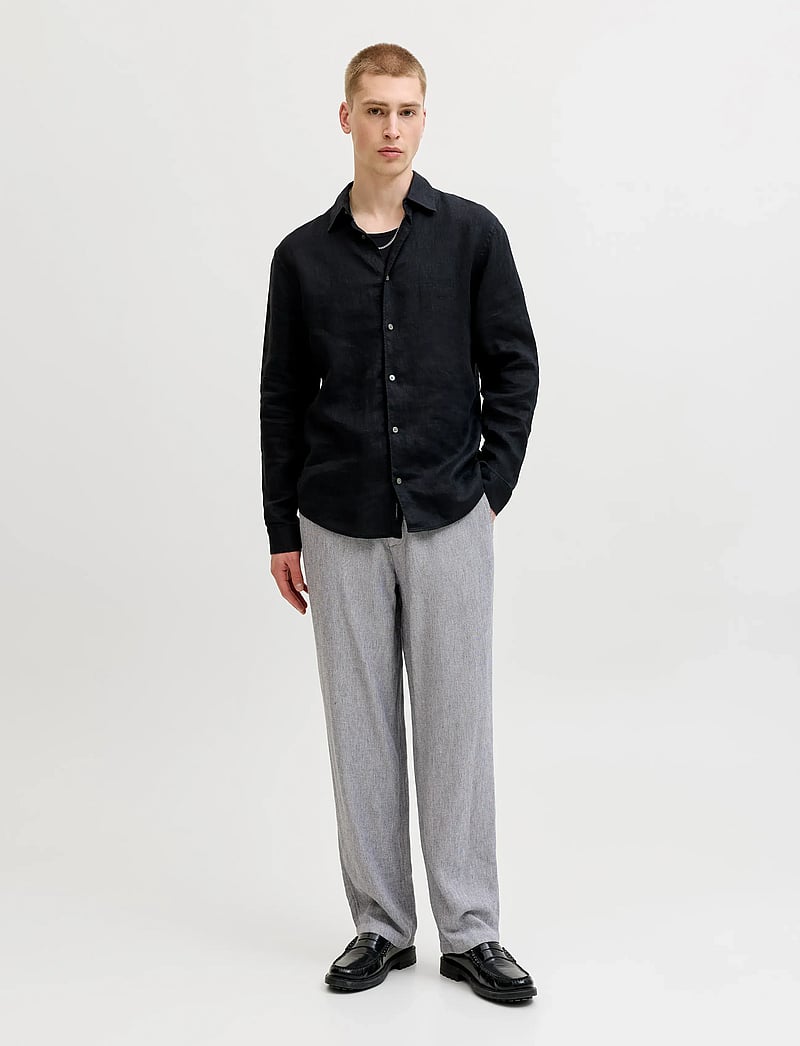 Jack & Jones - JPSTKARL MYKONOS LINEN BLEND CHINO - lininės kelnės - blue indigo - 4