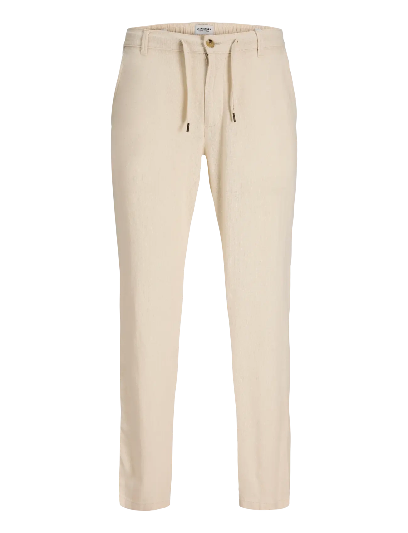 Jack & Jones JPSTKARL MYKONOS LINEN BLEND CHINO - Trousers - STRING / cream