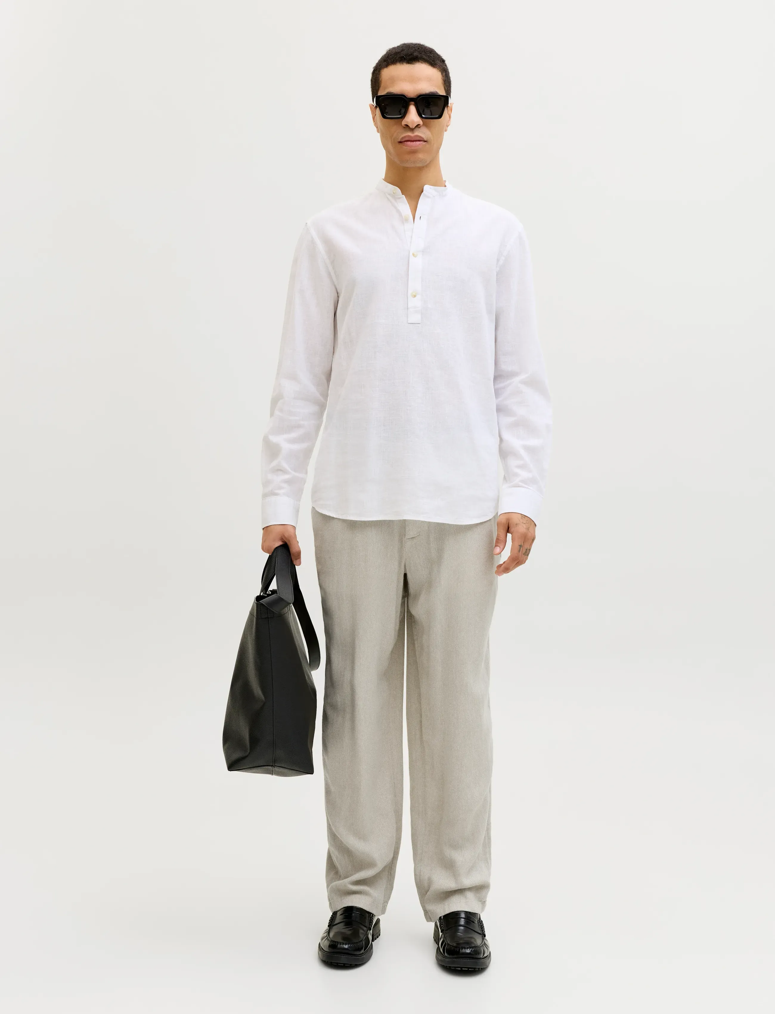 Jack & Jones - JPSTKARL MYKONOS LINEN BLEND CHINO - leinenhosen - vetiver - 4