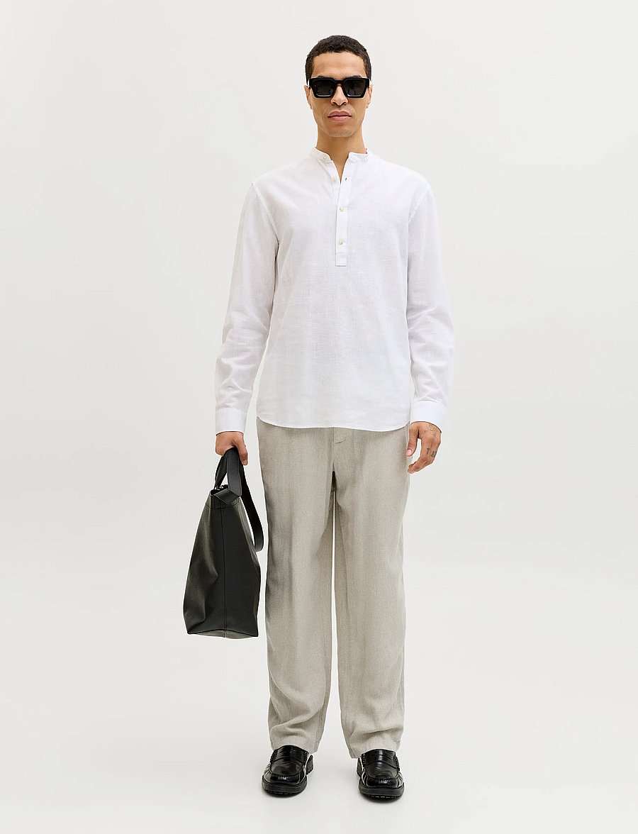 Jack & Jones - JPSTKARL MYKONOS LINEN BLEND CHINO - leinenhosen - vetiver - 4