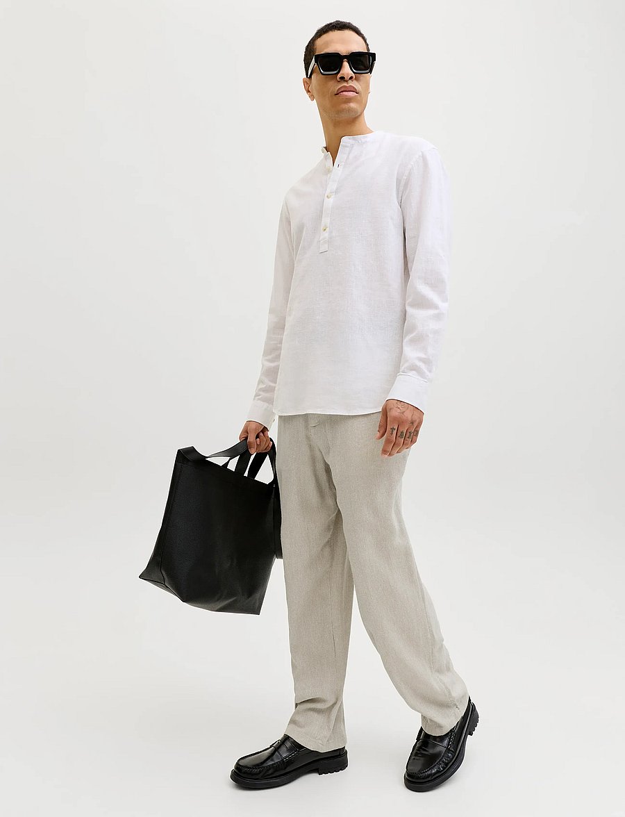 Jack & Jones - JPSTKARL MYKONOS LINEN BLEND CHINO - leinenhosen - vetiver - 5