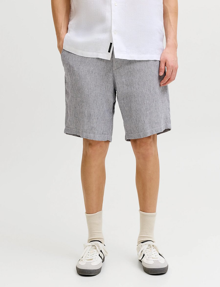 Jack & Jones - JPSTACE MYKONOS LINEN BLEND SHORTS REG - feriefavoritter - blue indigo - 0