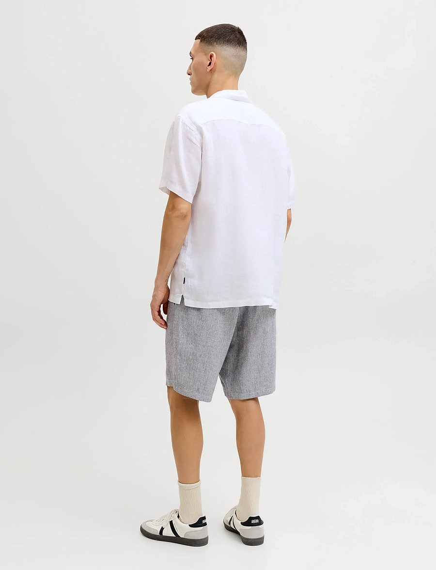 Jack & Jones - JPSTACE MYKONOS LINEN BLEND SHORTS REG - feriefavoritter - blue indigo - 3