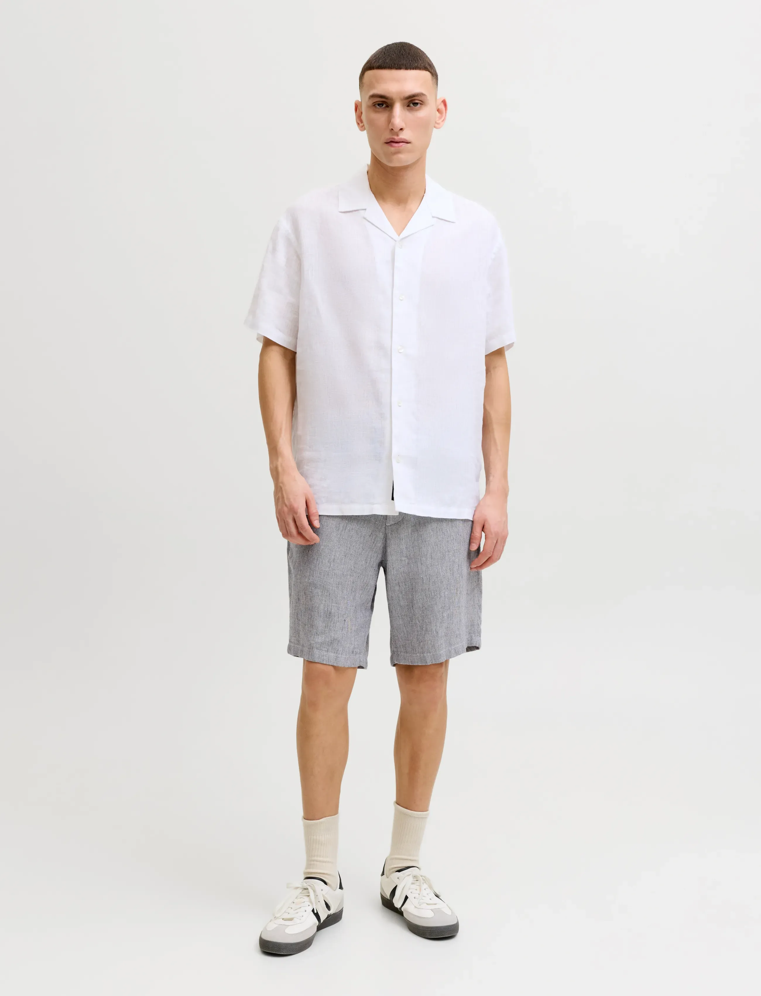Jack & Jones - JPSTACE MYKONOS LINEN BLEND SHORTS REG - feriefavoritter - blue indigo - 4
