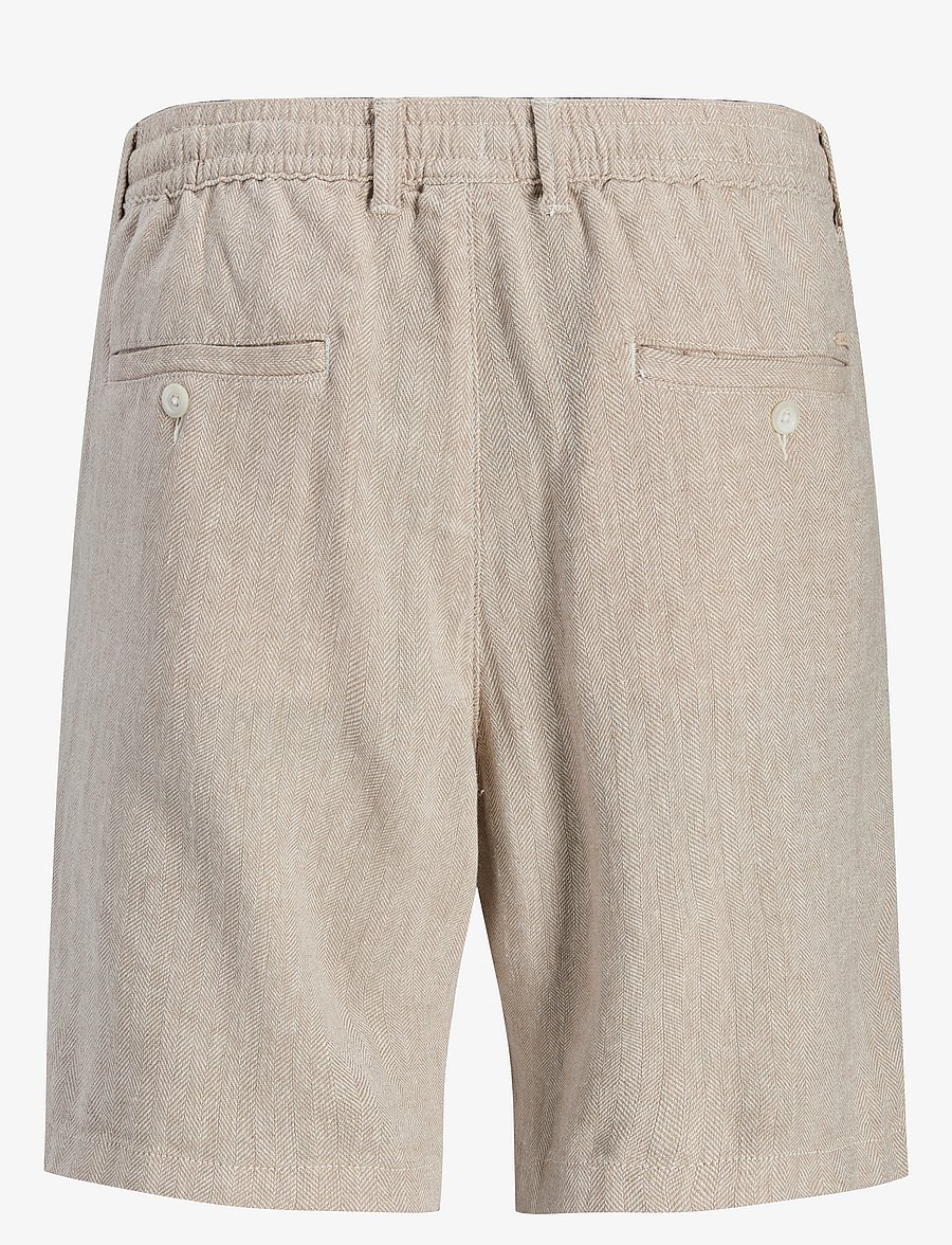 Jack & Jones - JPSTACE MYKONOS LINEN BLEND SHORTS REG - leinen-shorts - crockery - 2