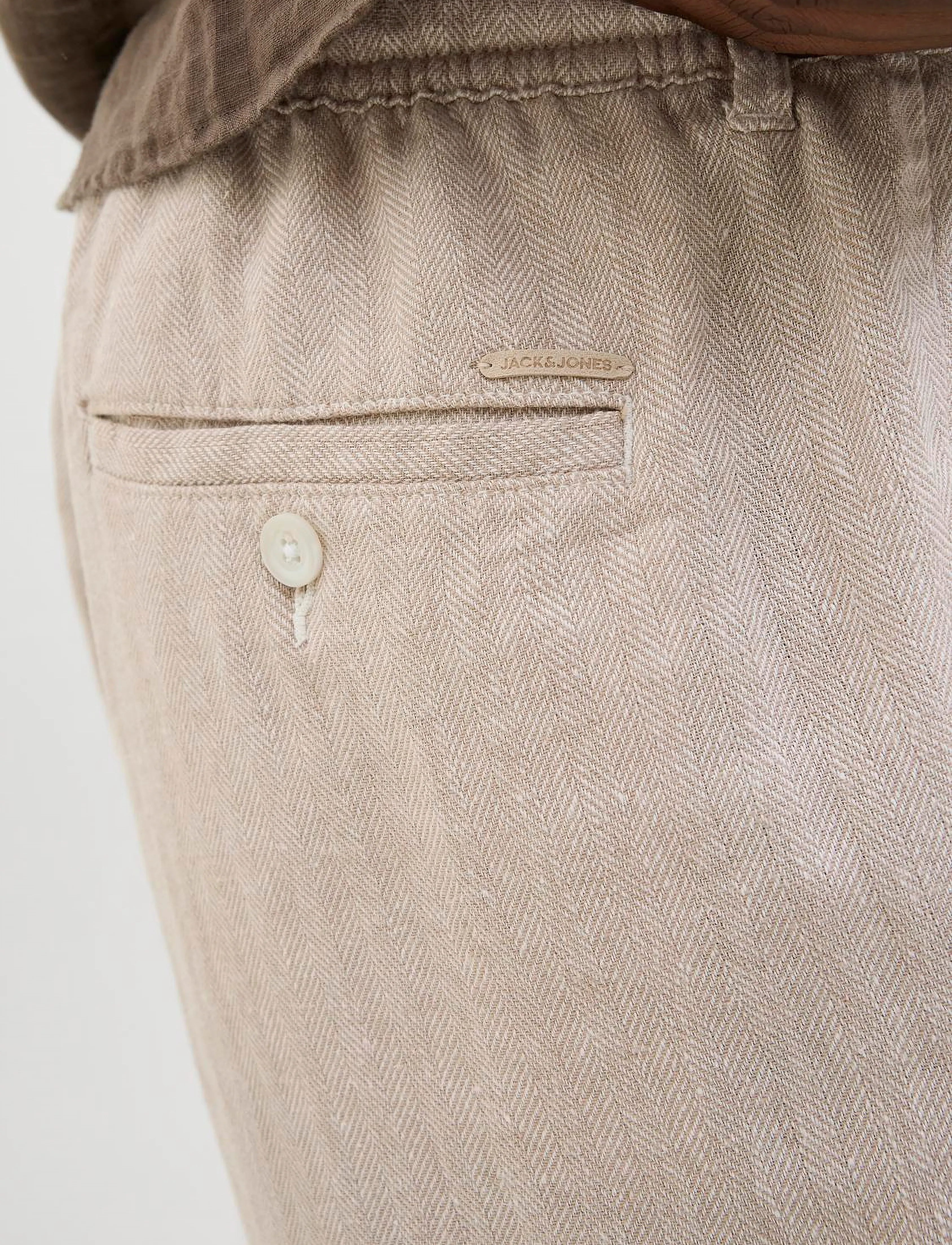 Jack & Jones - JPSTACE MYKONOS LINEN BLEND SHORTS REG - leinen-shorts - crockery - 4