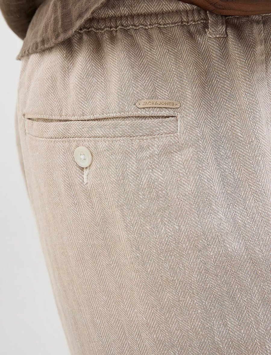 Jack & Jones - JPSTACE MYKONOS LINEN BLEND SHORTS REG - leinen-shorts - crockery - 4